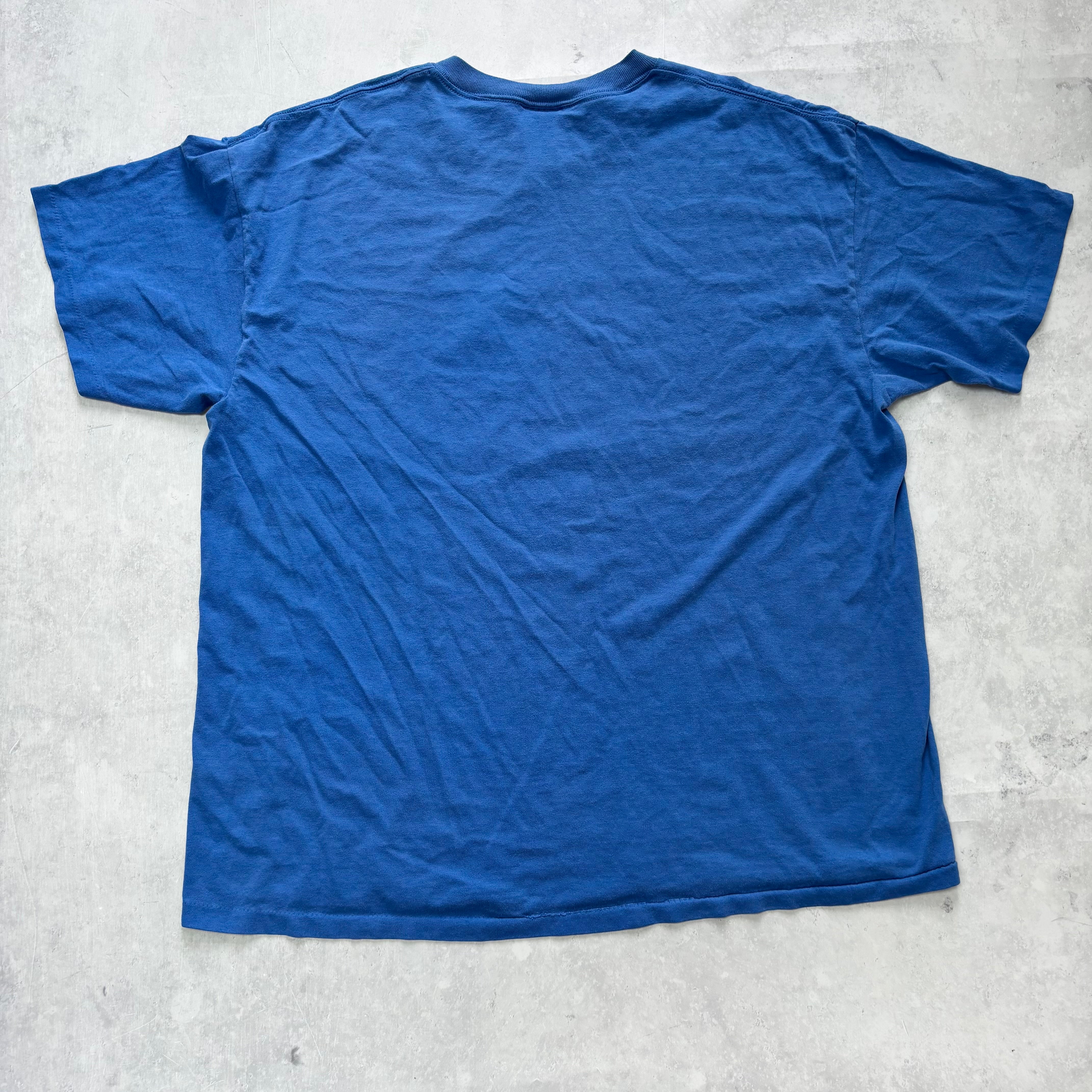 Vintage T Shirt Mens XXL Blue Single Stitch Graphic Print 90s USA (E)
