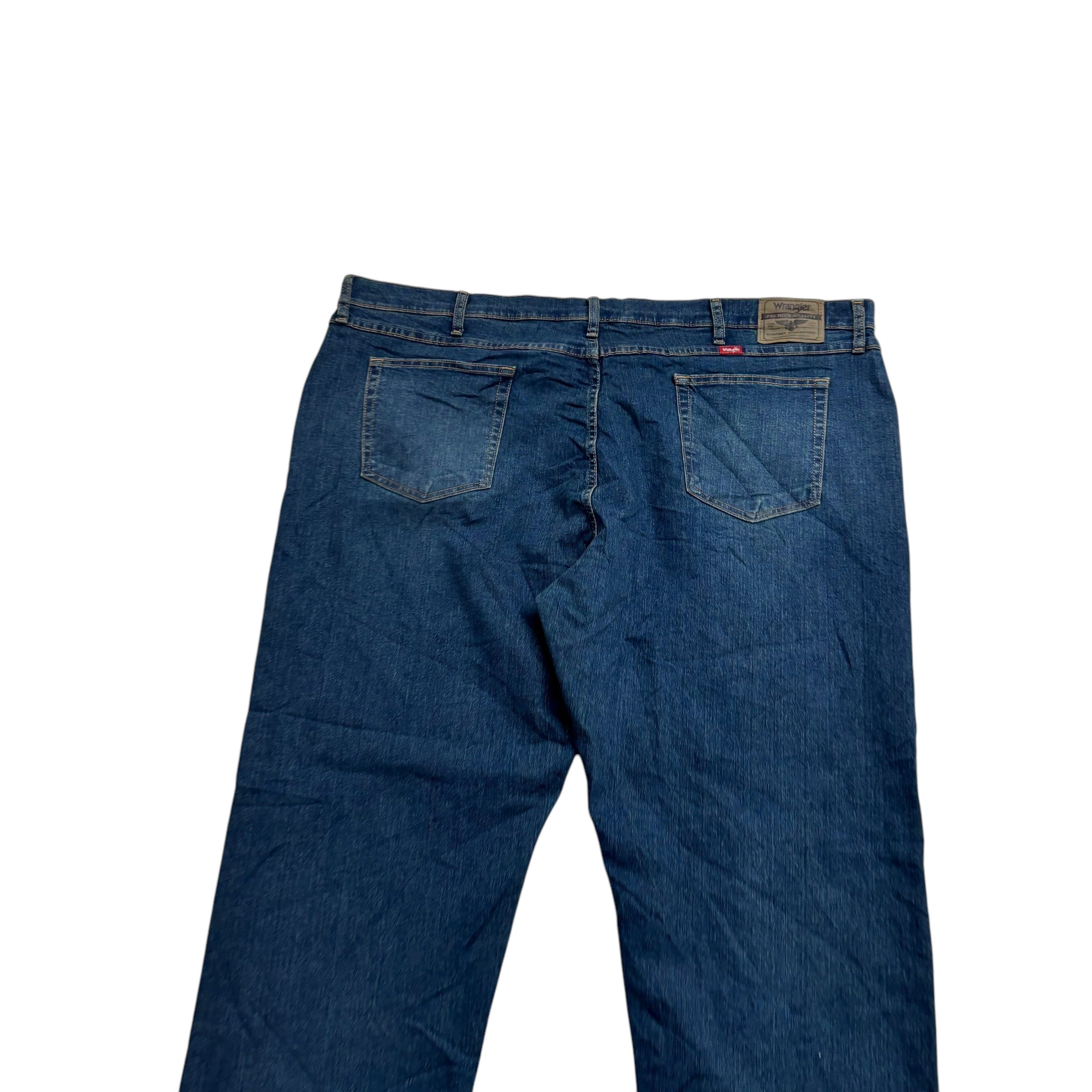 Wrangler Jeans W48 L30 Mens Dark Blue Relaxed Straight Fit Stretch Denim (E)