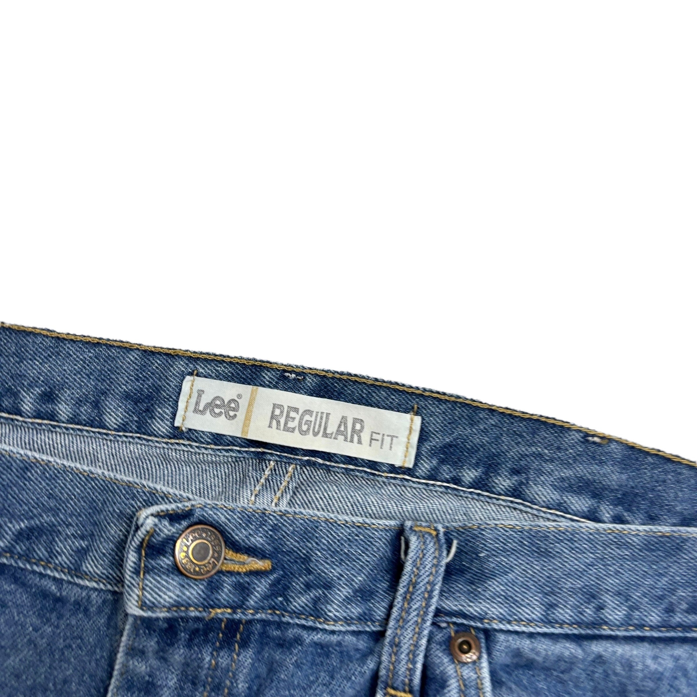 Lee Jeans W42 L30 Mens Regular Straight Fit Mid Blue Vintage Denim