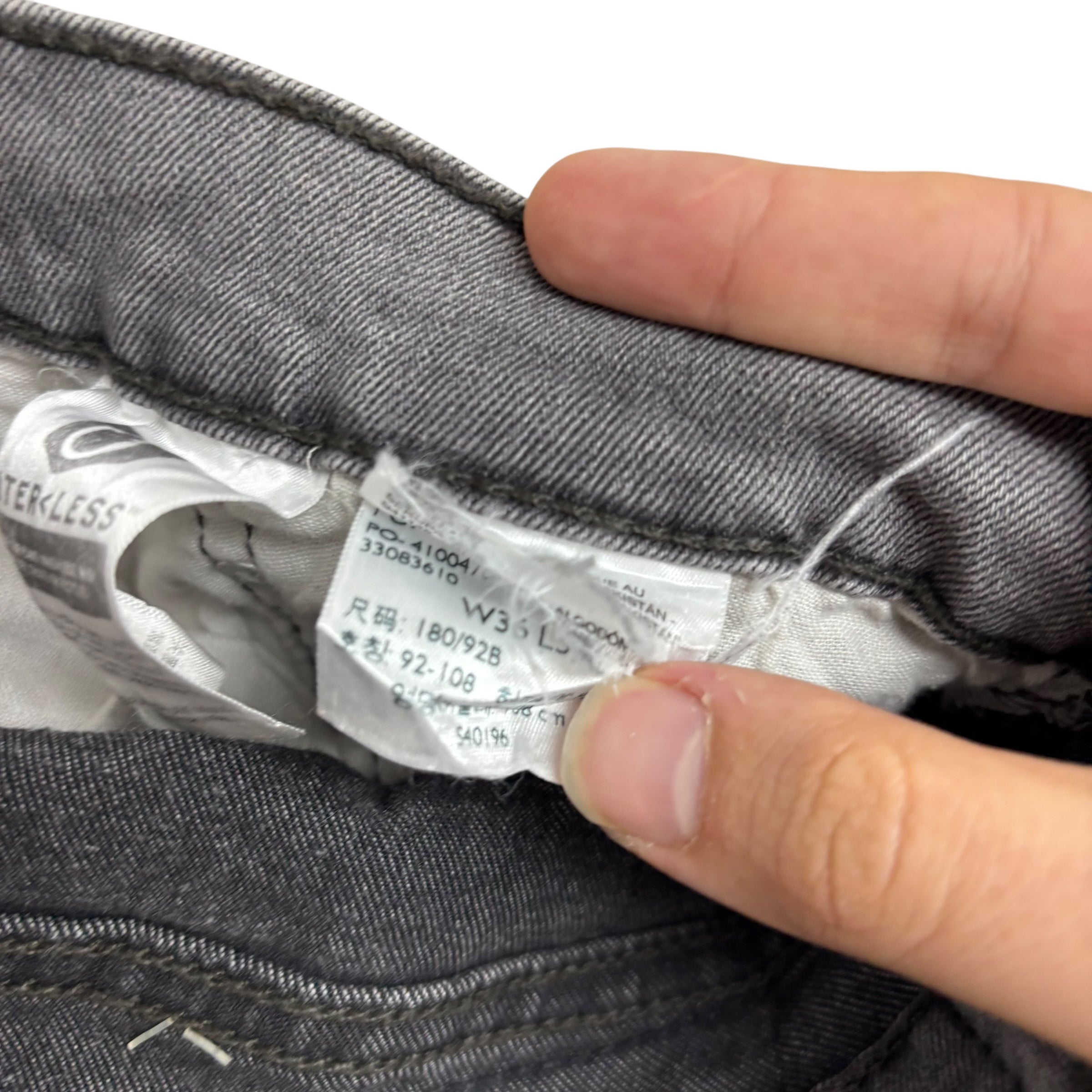 Levis 541 Jeans W36 L34 Mens Grey Athletic Tapered Fit Stretch Denim (E)