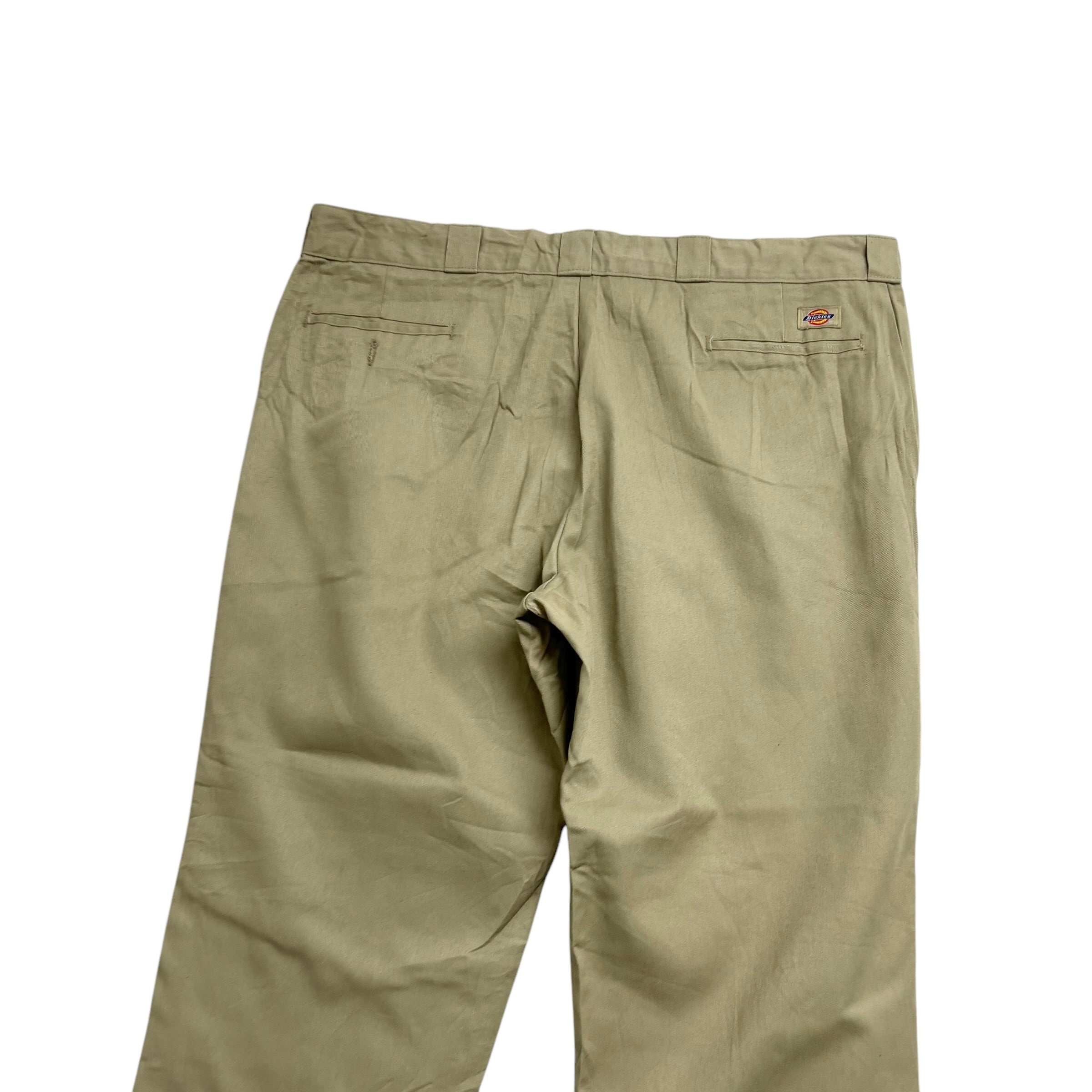 Dickies 874 Trousers W44 L30 Mens Beige Pants Original Straight Fit Workwear (F)
