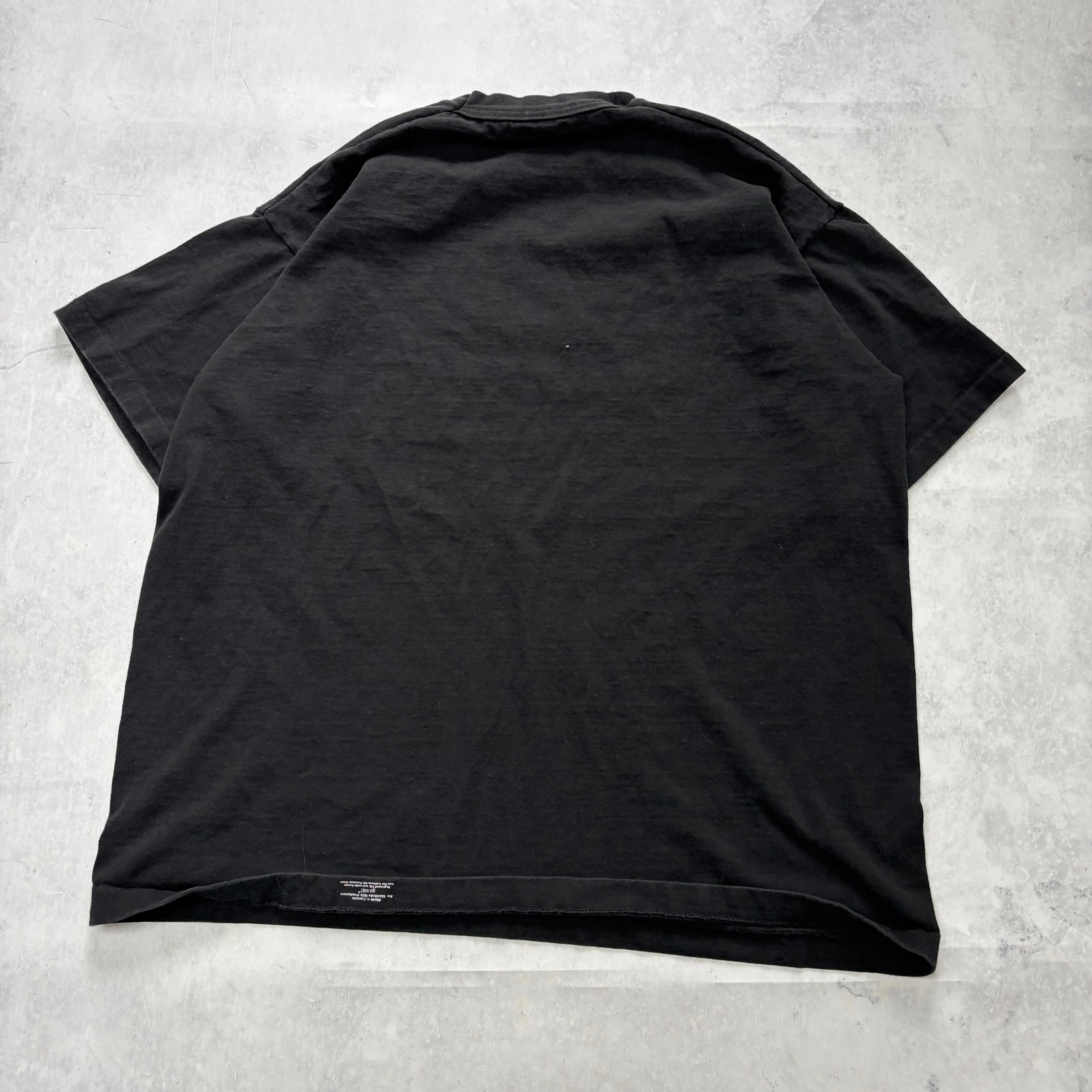 Vintage T Shirt Mens Large Black Single Stitch Graphic Print 90s Milk Boxy Fit (E)