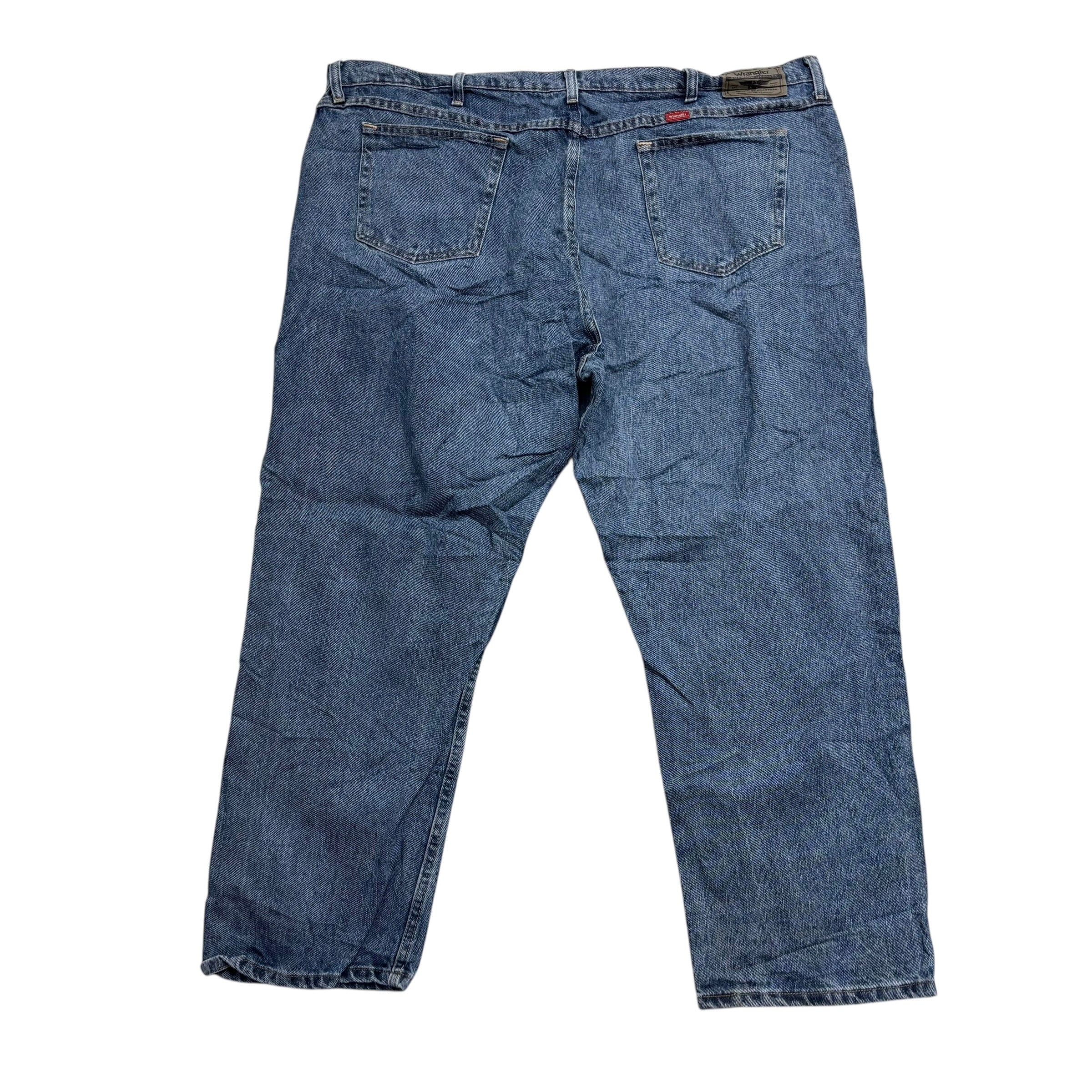 Wrangler Jeans W46 L29 Mens Mid Blue Relaxed Straight Fit Denim (E)