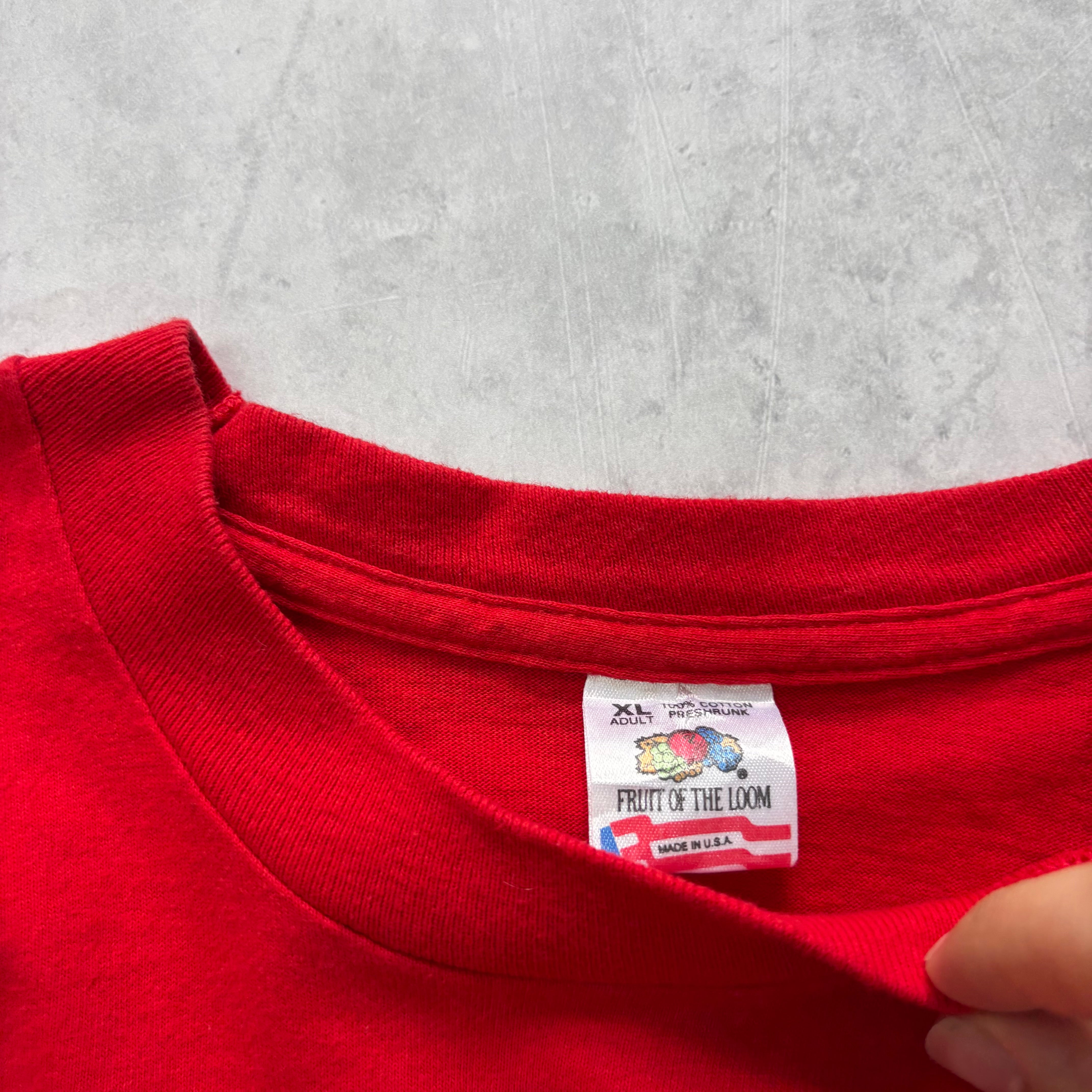 Vintage T Shirt Mens XL Red Single Stitch Graphic Print 90s USA Reunion (E)