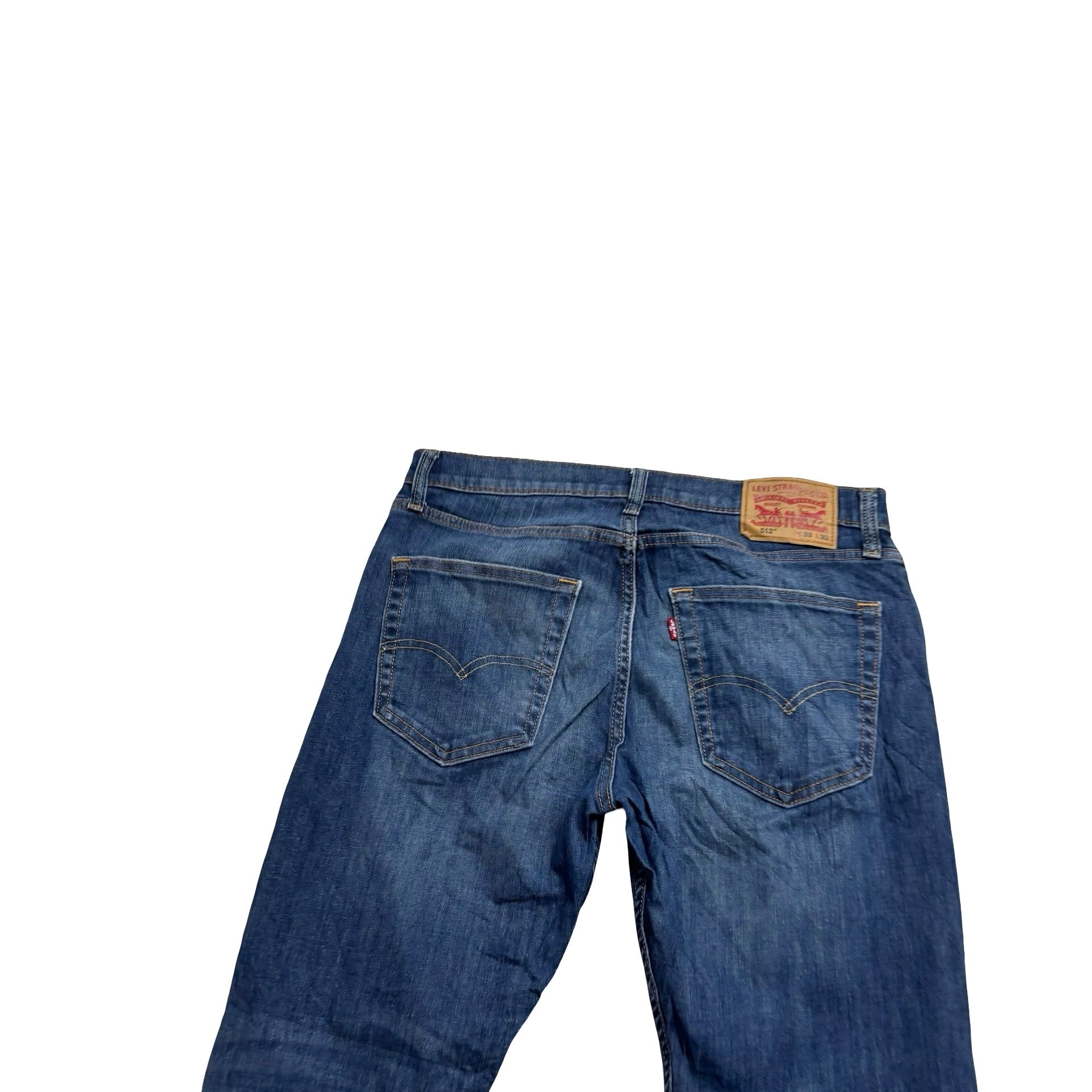 Levis 512 Jeans W33 L31 Mens Mid Blue Slim Tapered Fit Stretch Denim (E)