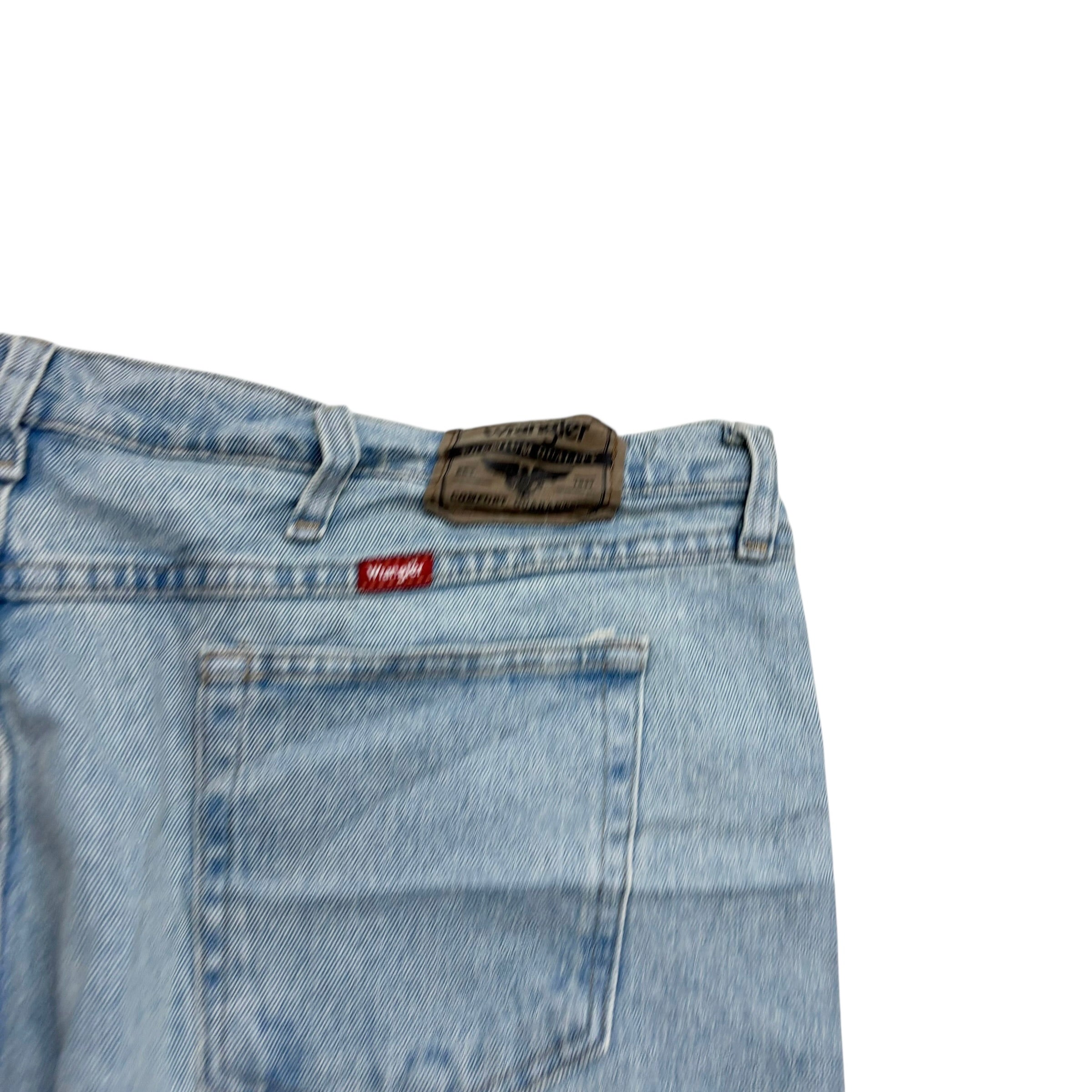 Wrangler Jeans W44 L29 Mens Light Blue Relaxed Straight Fit Stretch Denim (E)