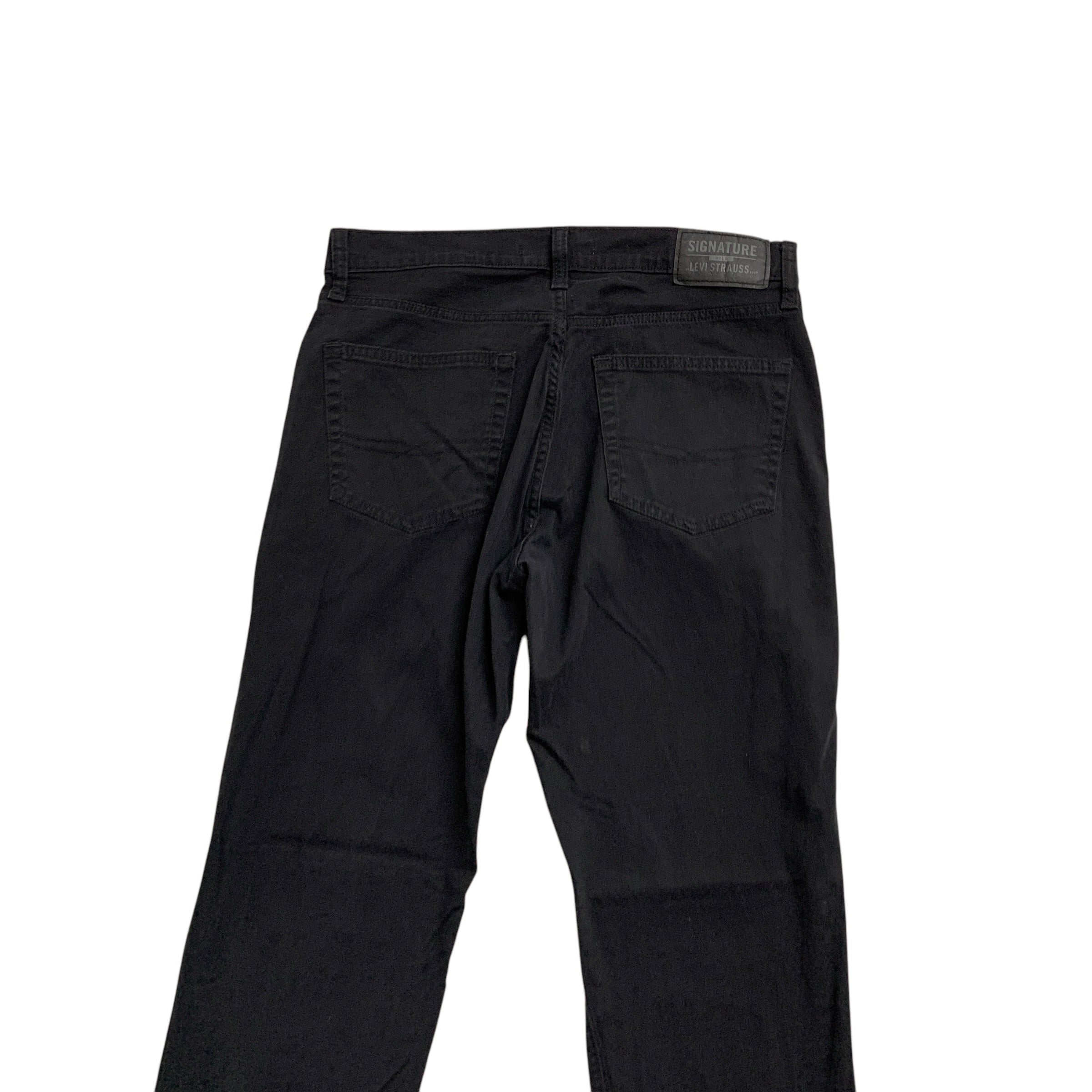 Levis Signature Trousers W32 L31 Mens Black Athletic Fit Stretch Pants (E)