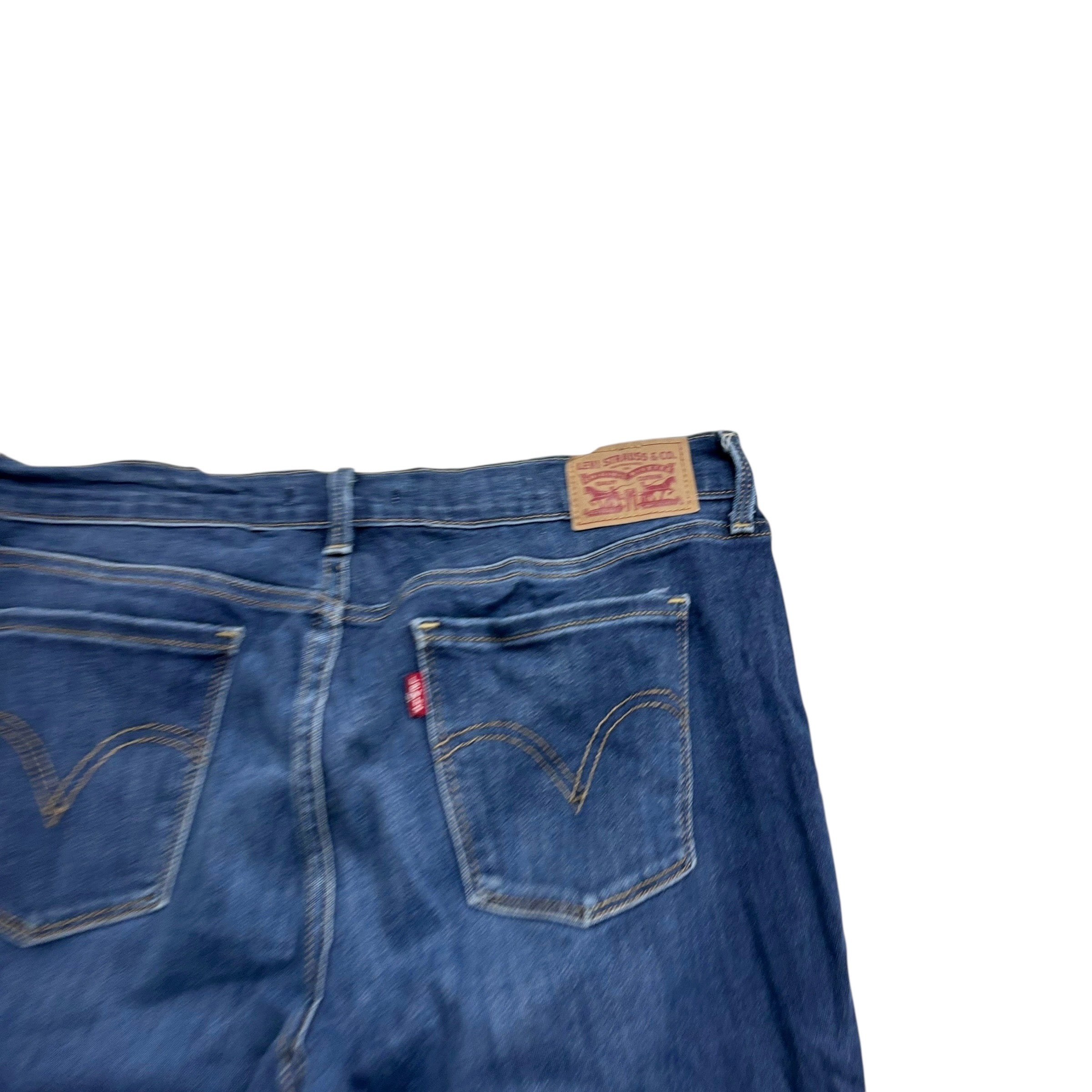 Levis 505 Jeans W29 L30 Womens Regular Straight Dark Blue Stretch Denim (E)