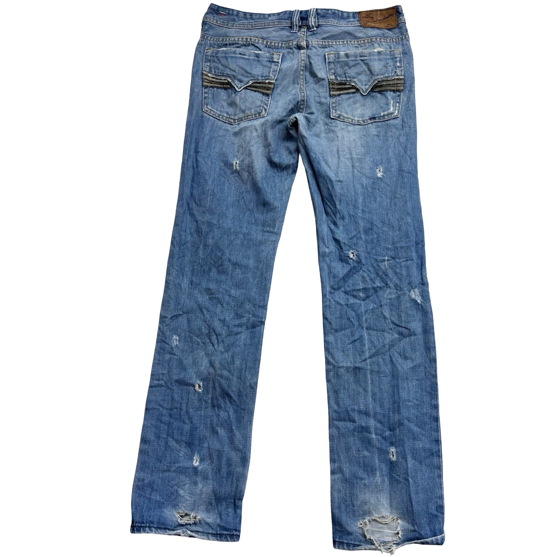 Diesel Zatiny Jeans W32 L32 Mens Mid Blue Regular Bootcut Fit Denim (F)