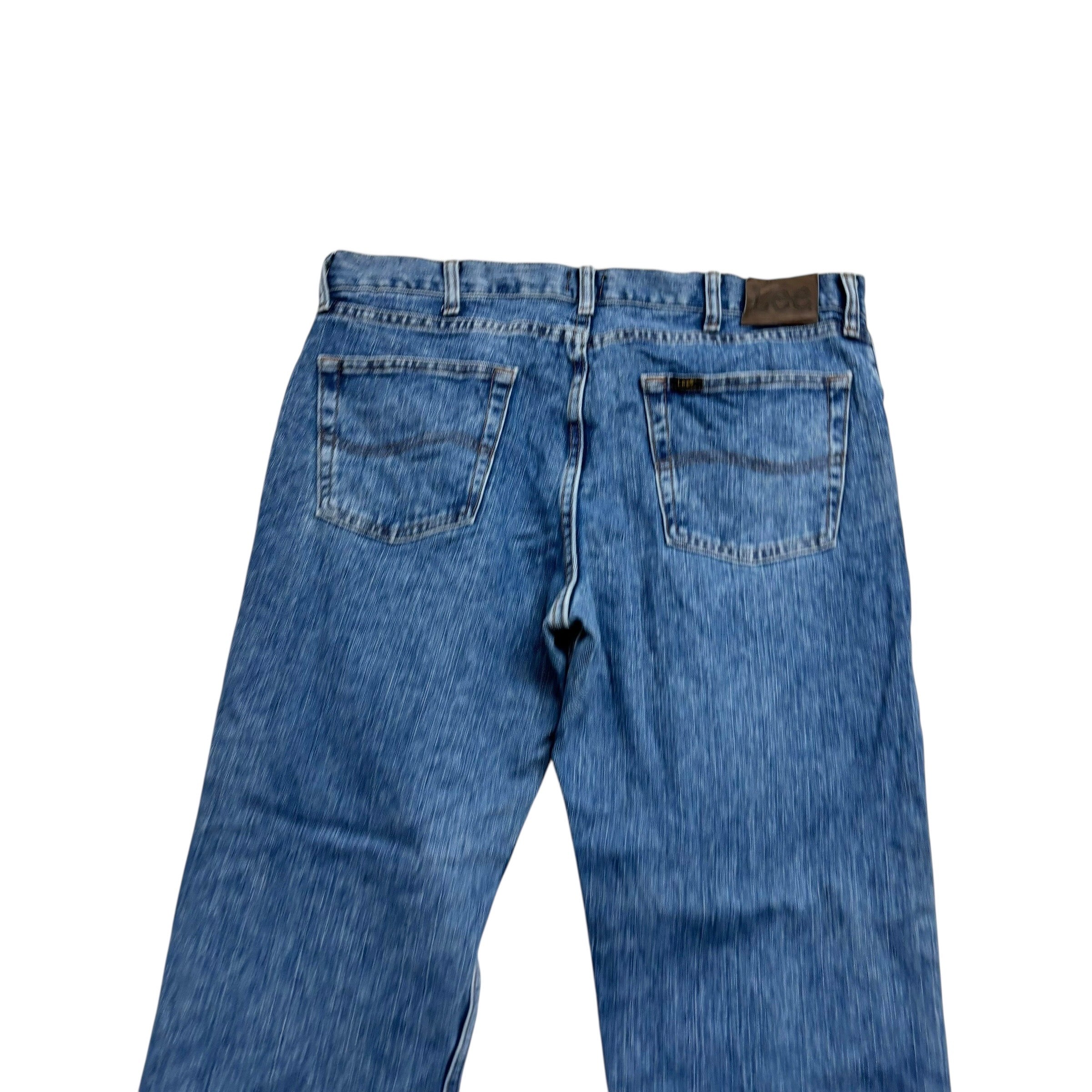 Lee Jeans W36 L29 Mens Regular Straight Fit Mid Blue Vintage Denim (E)