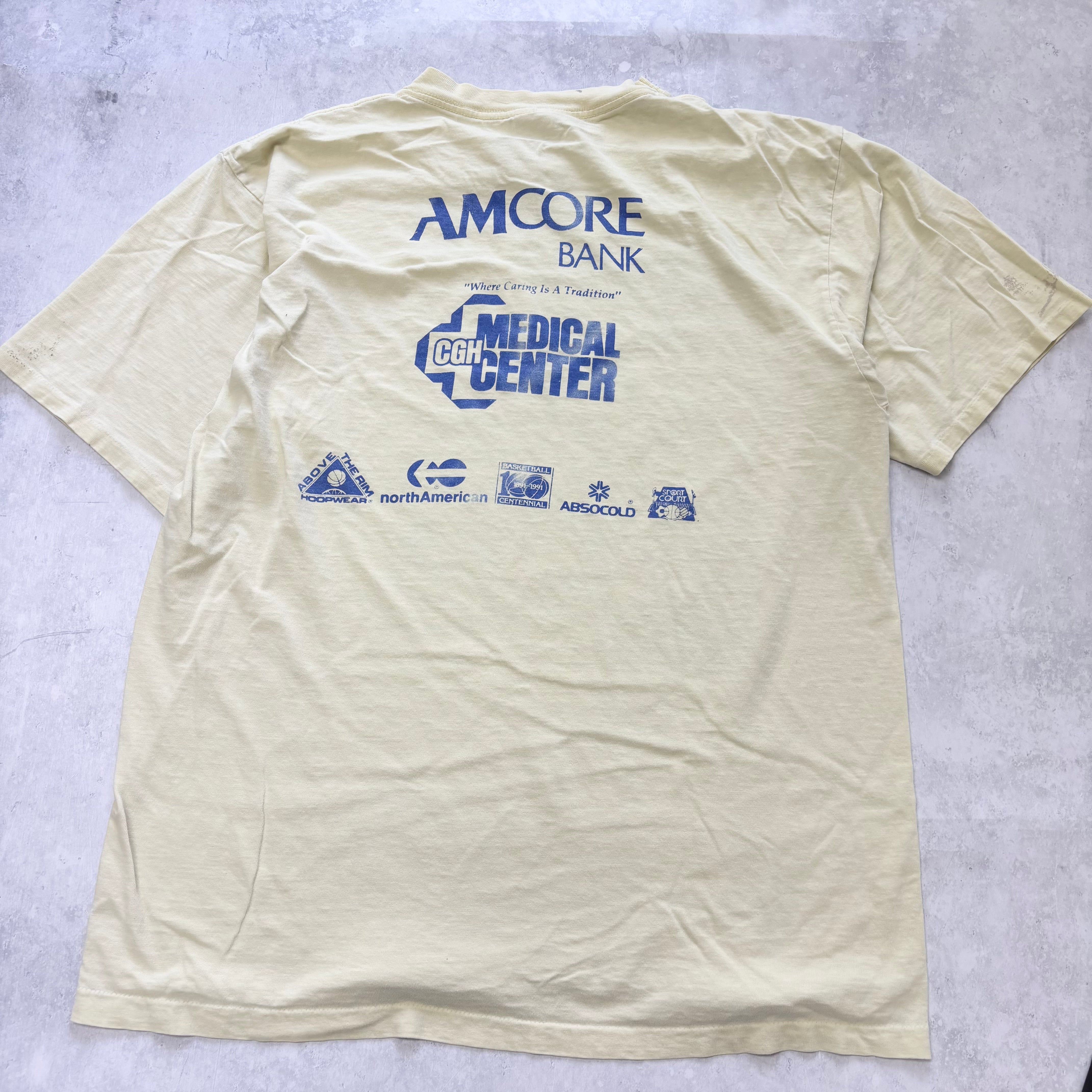 Vintage T Shirt Mens XL Yellow Single Stitch Graphic Print 90s USA