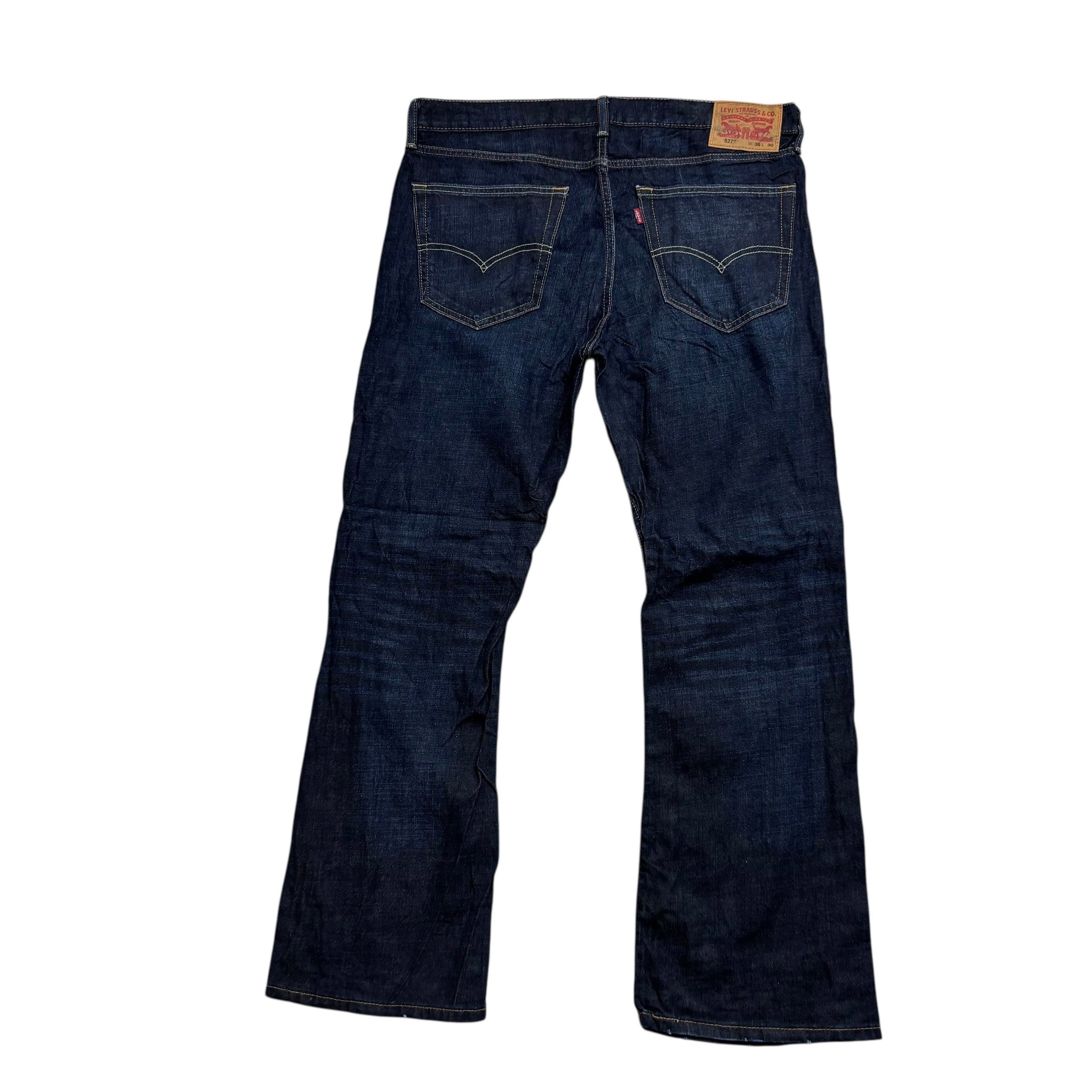 Levis 527 Jeans W36 L30 Mens Dark Blue Slim Bootcut Fit Denim (E)