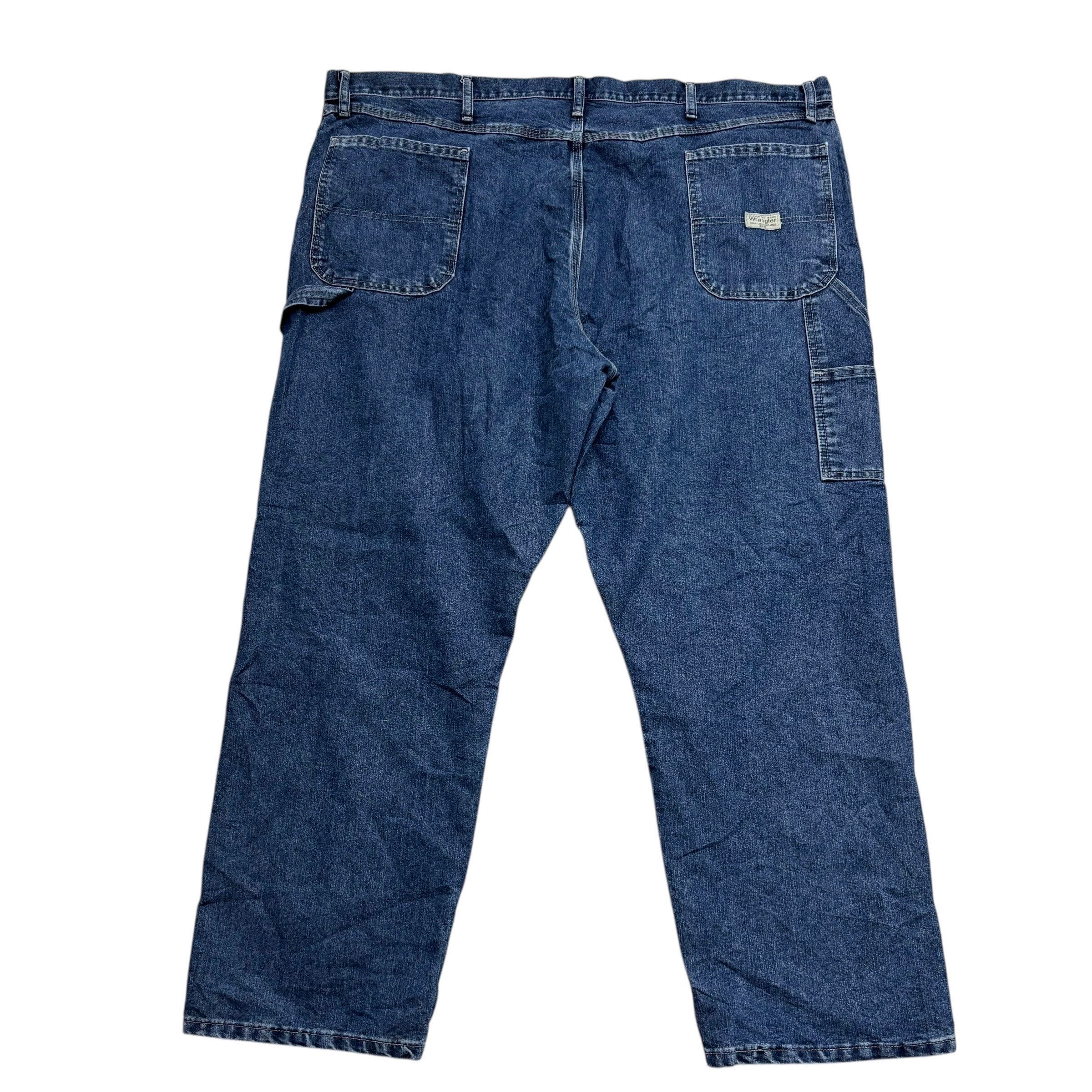 Wrangler Carpenter Jeans W46 L30 Mens Dark Blue Relaxed Straight Fit Denim (E)