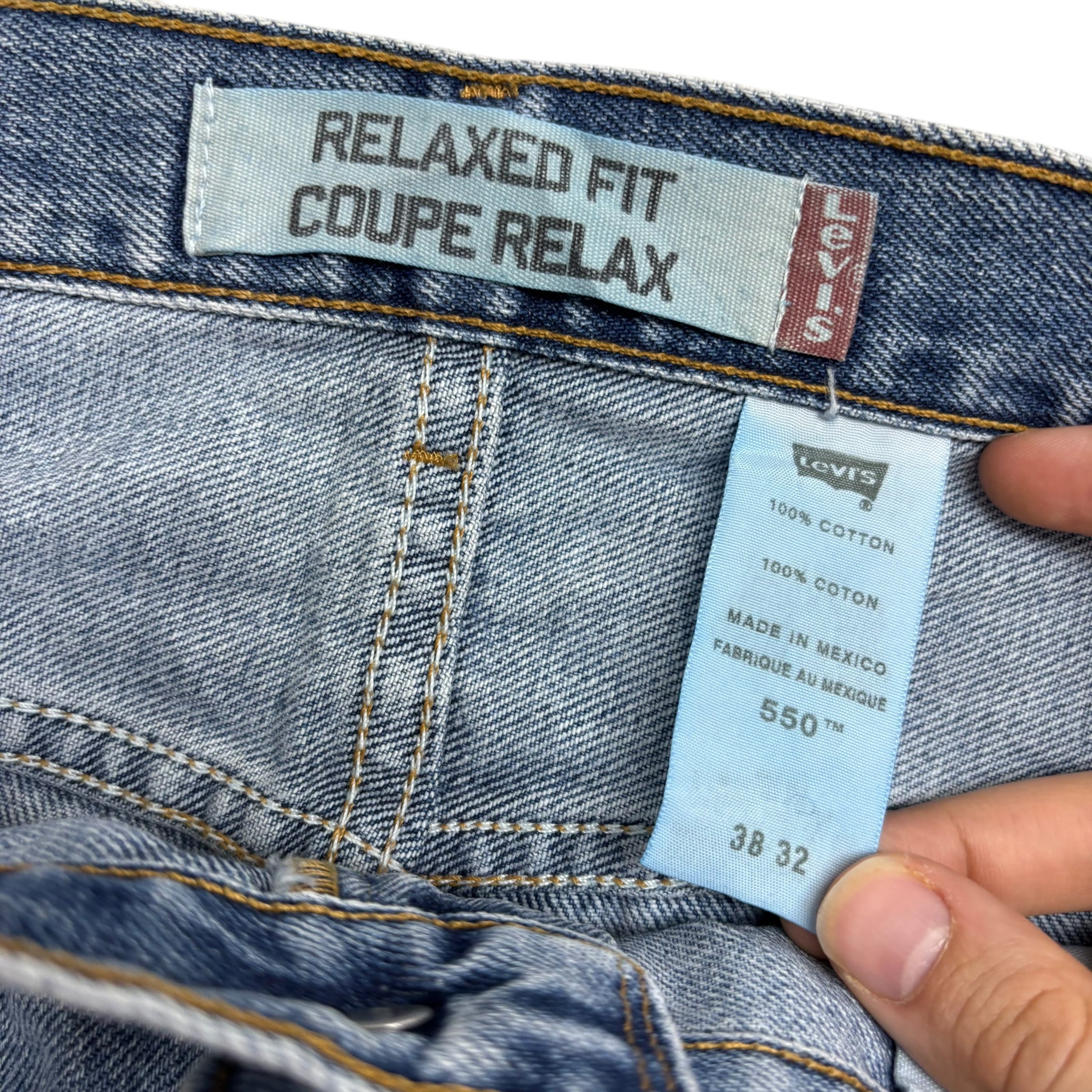 Levis 550 Jeans W38 L32 Mens Mid Blue Baggy Relaxed Straight Vintage Denim (E)