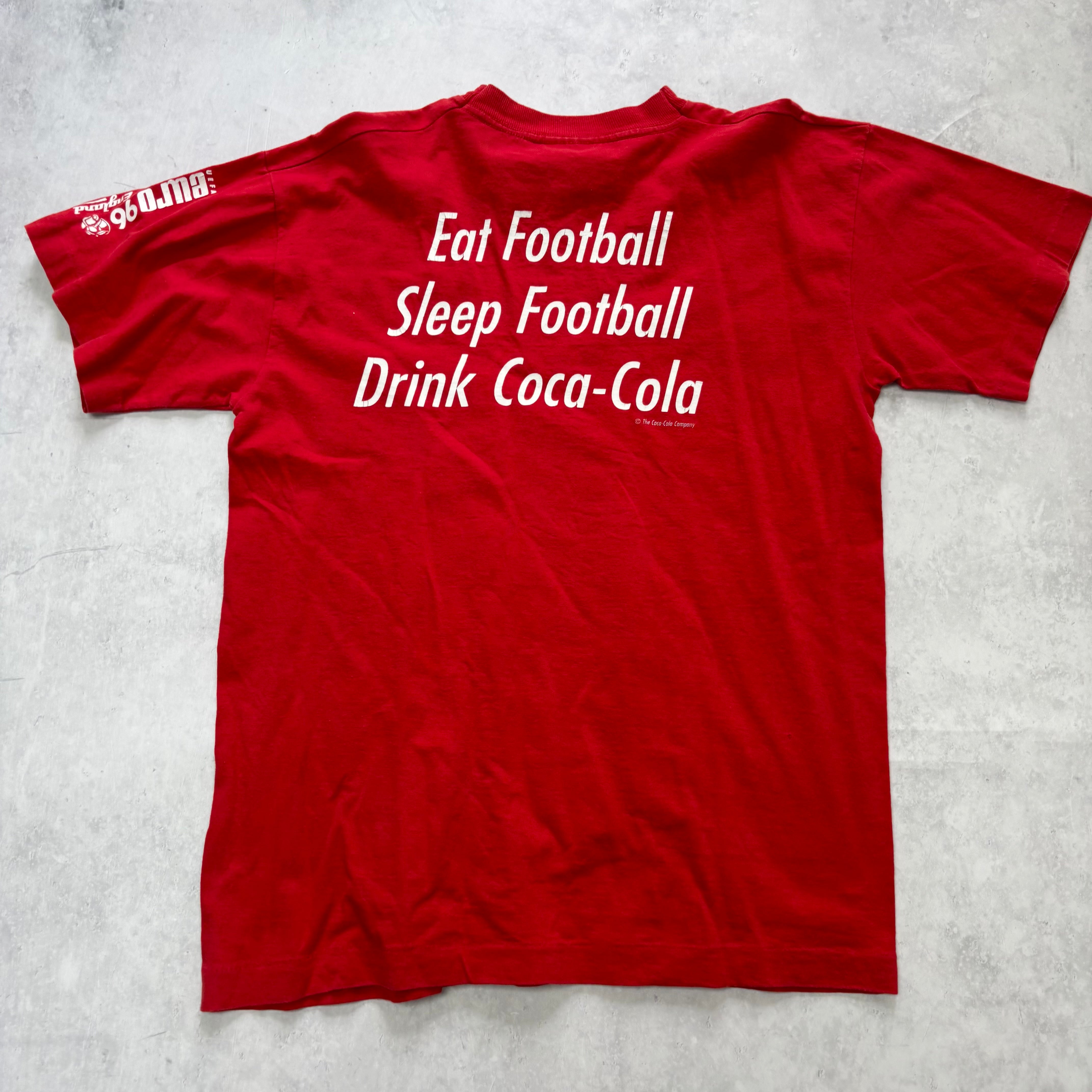 Vintage T Shirt Mens Medium Red Single Stitch Graphic Print 90s Euro 96