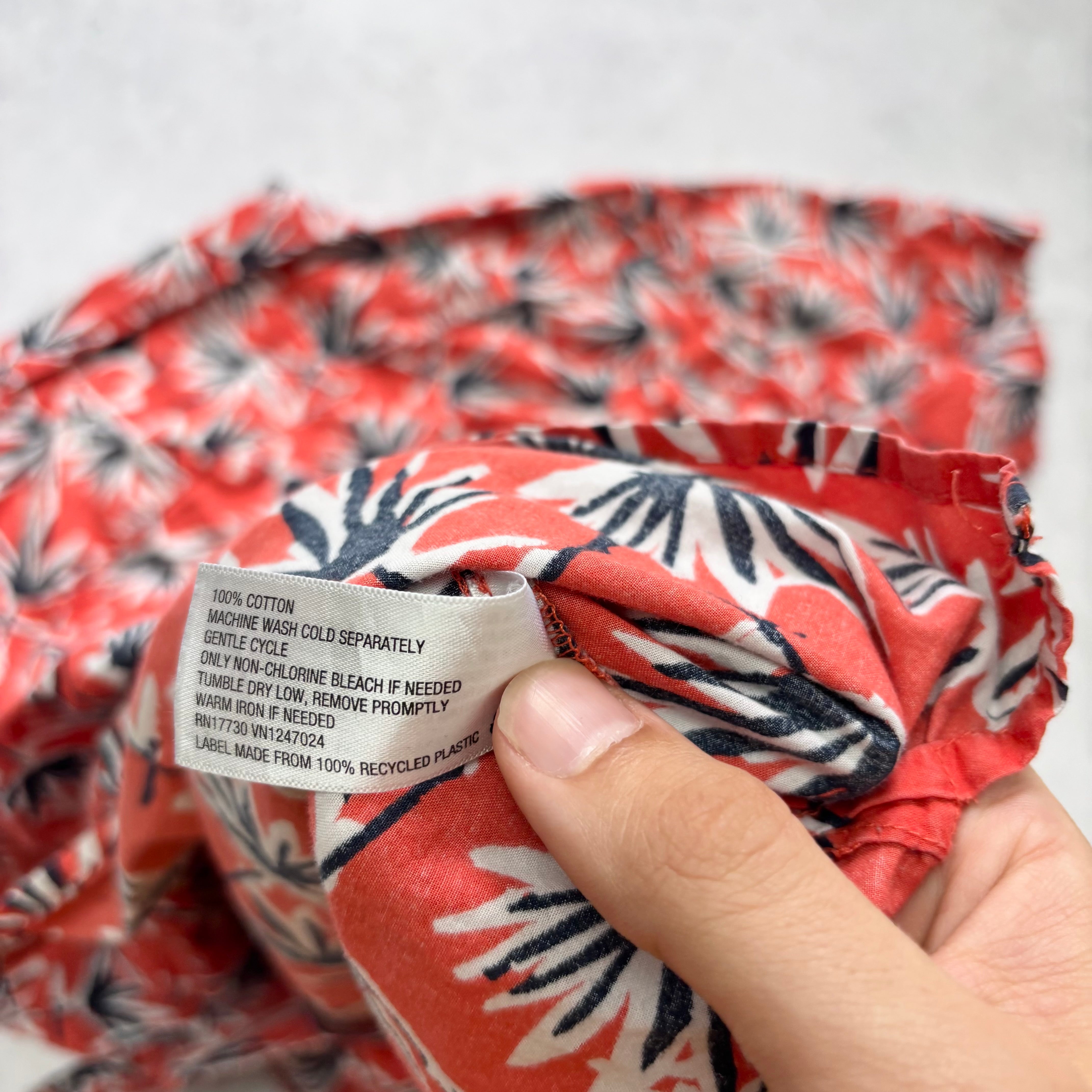 Hawaiian Shirt Mens XXL Red Floral Aloha Short Sleeve Cotton Slim Fit (E)