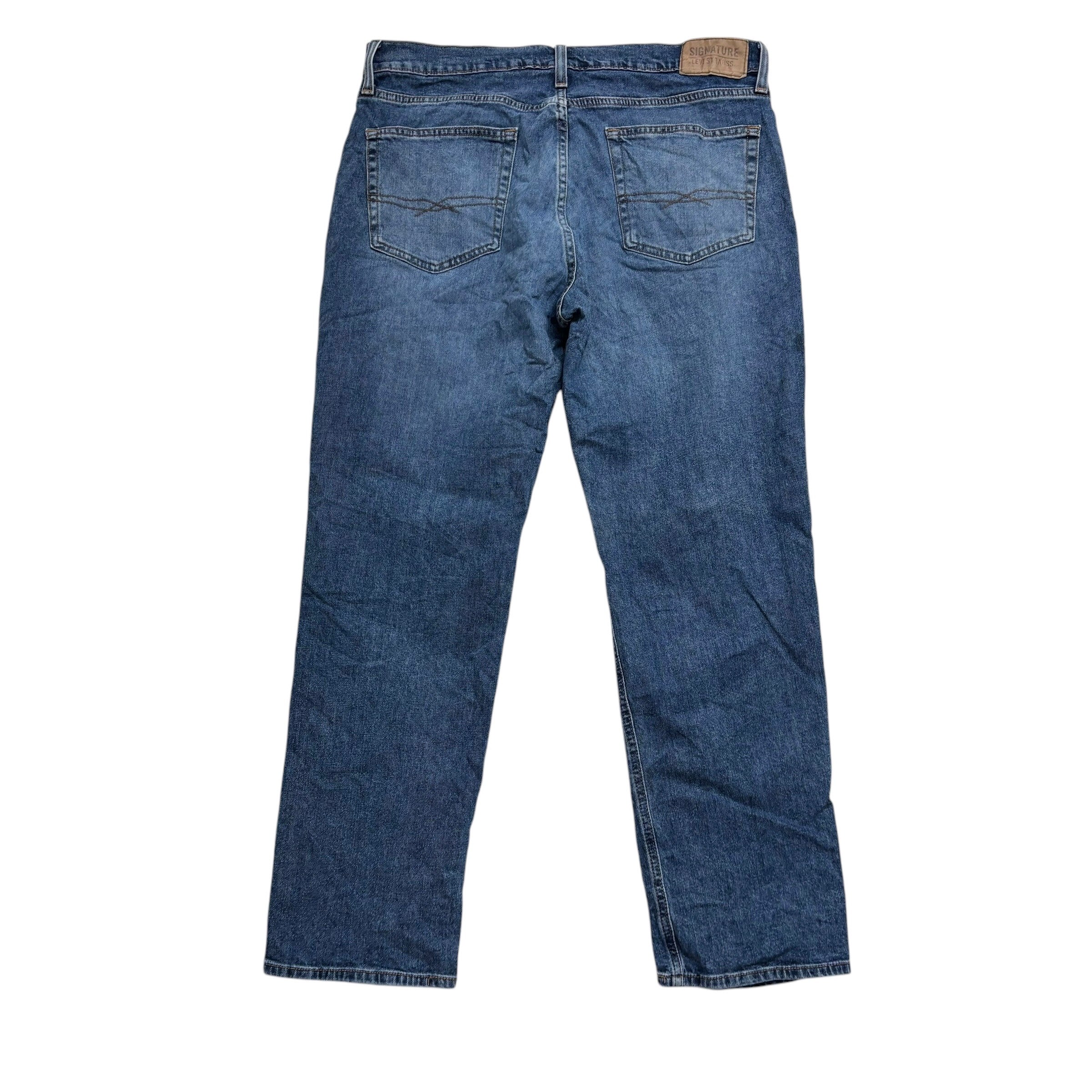 Levis Signature Jeans W36 L31 Mens Mid Blue Athletic Tapered Fit Stretch (E)