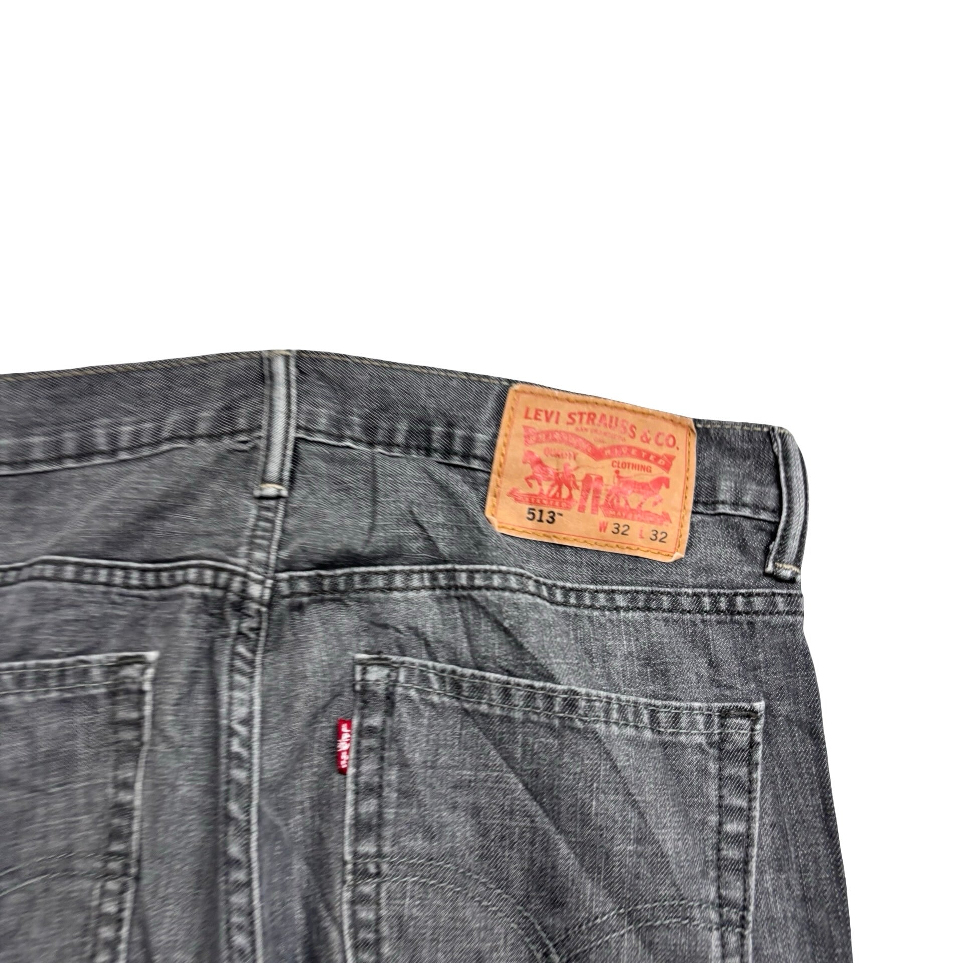 Levis 513 Jeans W32 L32 Mens Grey Slim Straight Fit Vintage Denim (E)