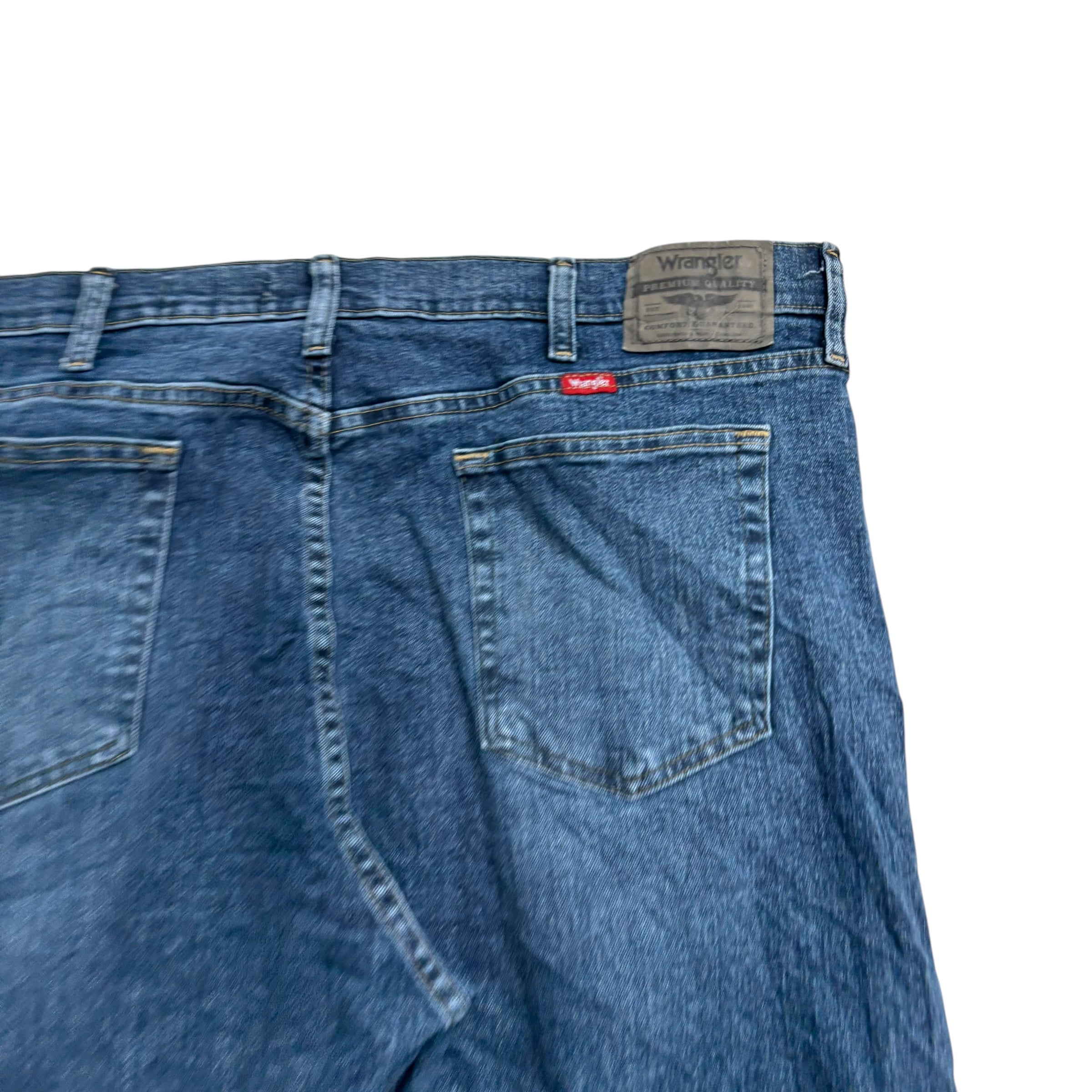 Wrangler Jeans W40 L30 Mens Mid Blue Relaxed Straight Fit Stretch Denim (E)