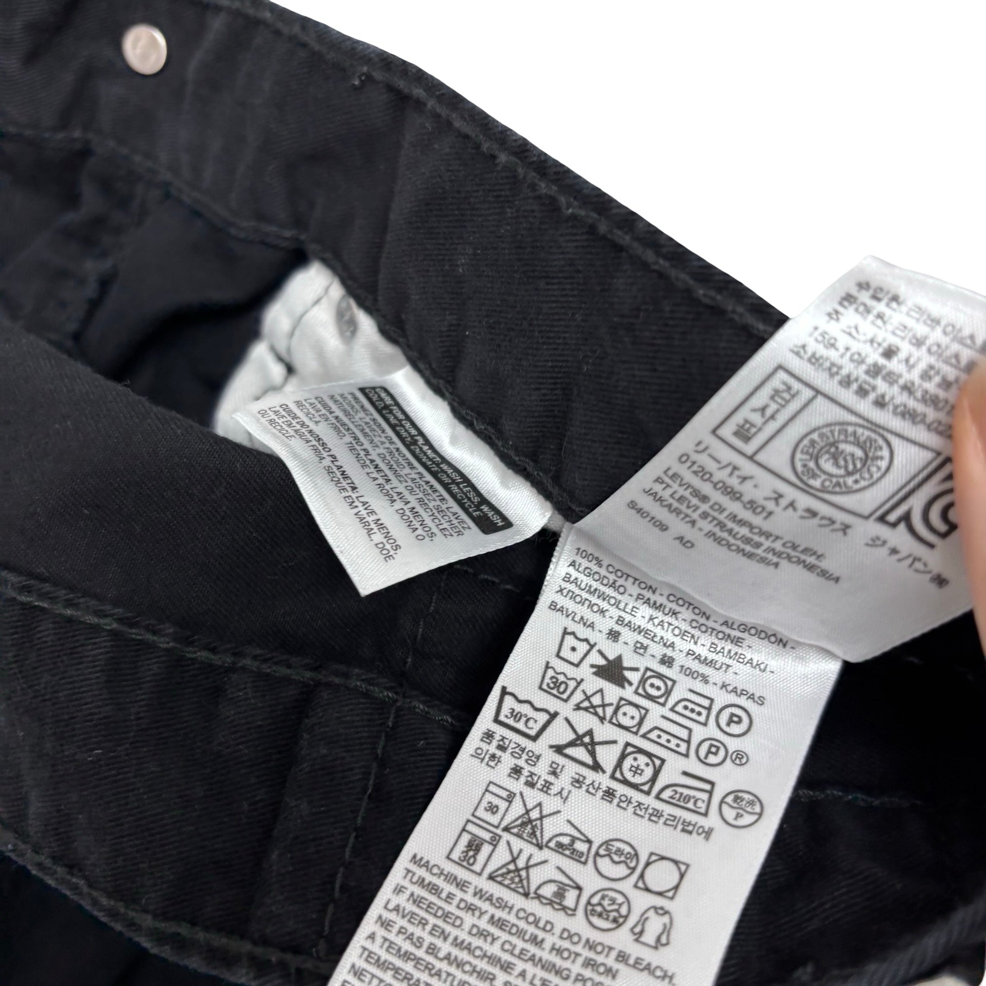 Levis 514 Trousers W33 L32 Mens Black Regular Straight Fit Cotton Pants (E)