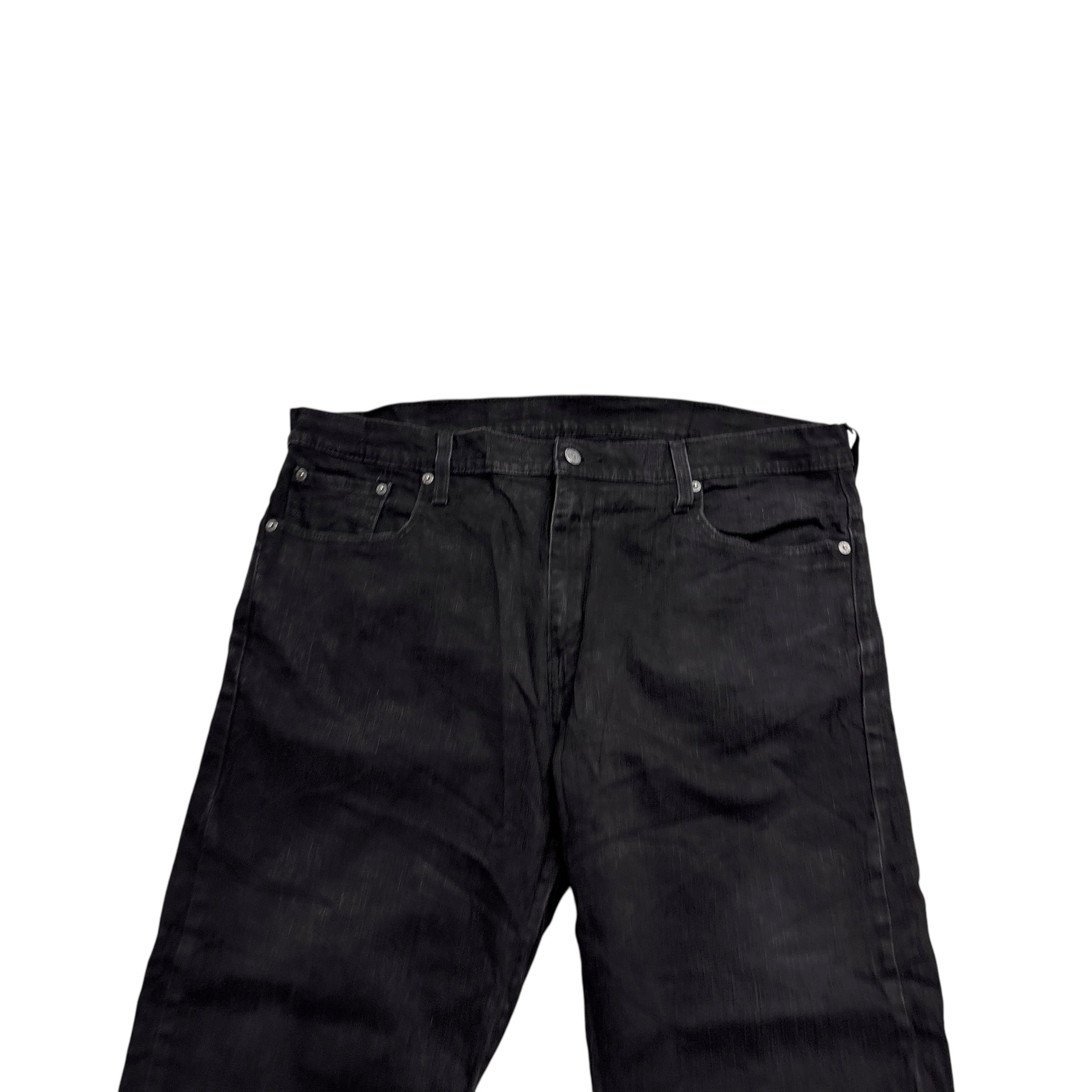 Levis 569 Jeans W38 L26 Mens Black Baggy Relaxed Straight Fit Stretch Denim (E)