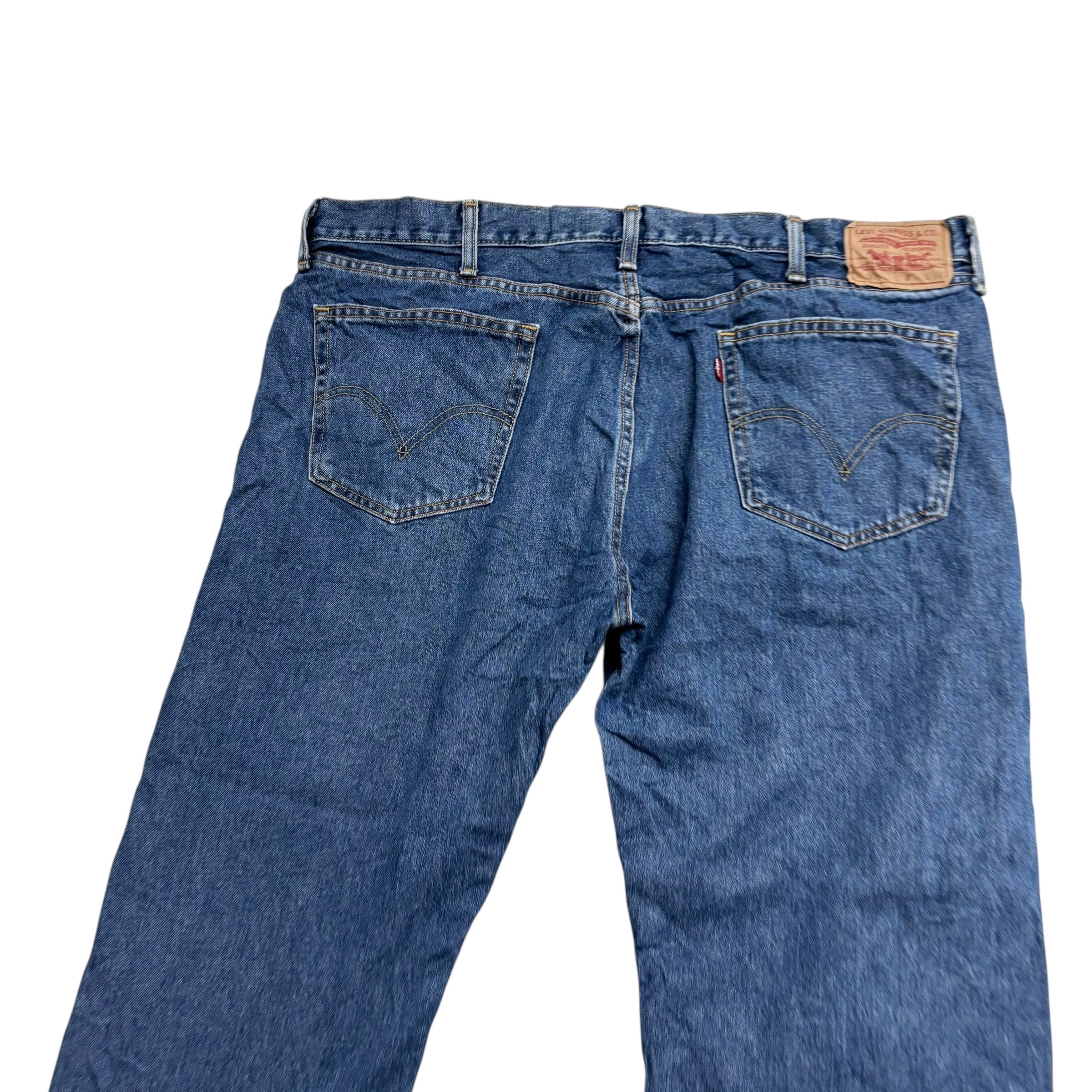 Levis 505 Jeans W42 L27 Mens Mid Blue Regular Straight Fit Vintage Denim (E)