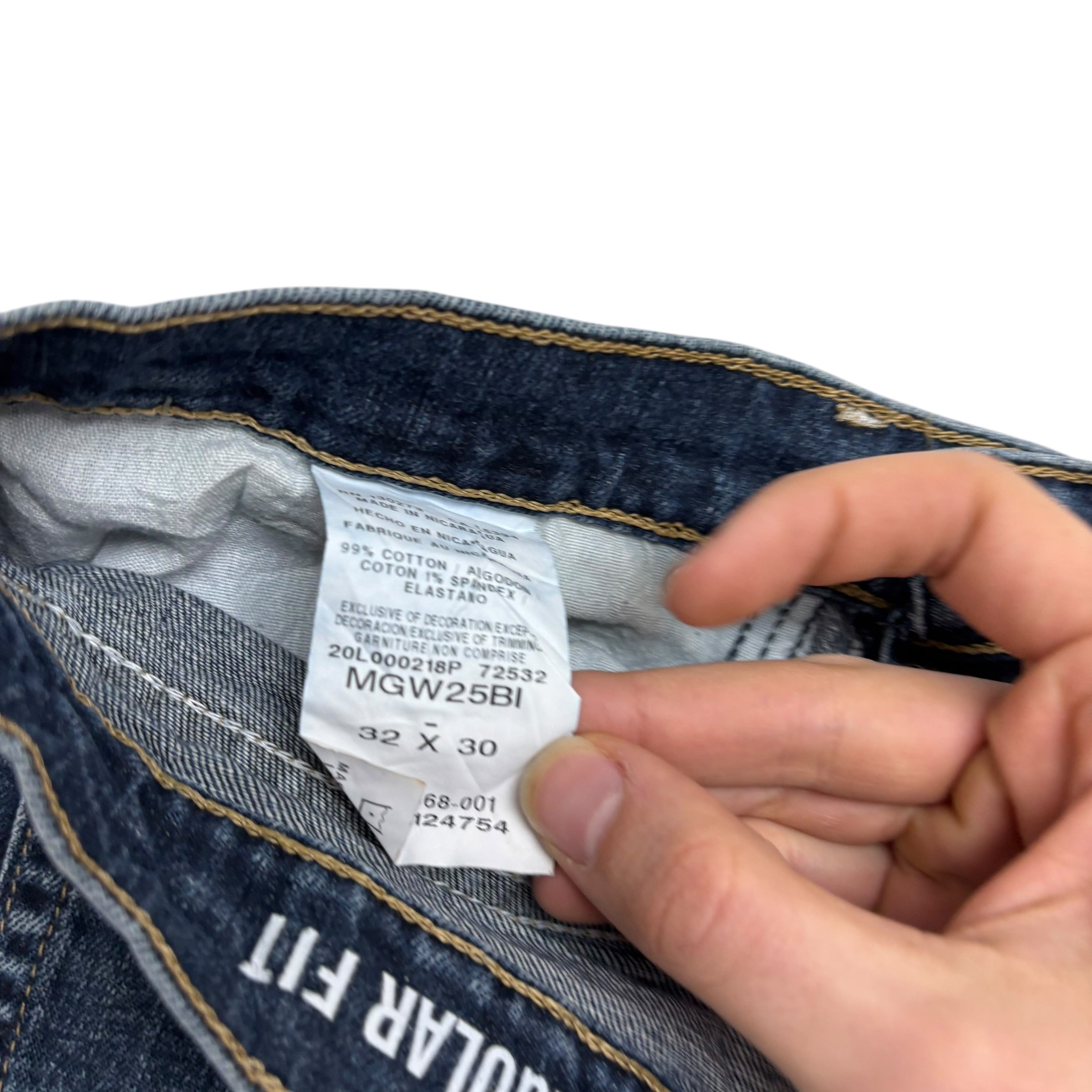 Wrangler Jeans W32 L30 Mens Dark Blue Regular Straight Fit Stretch Denim