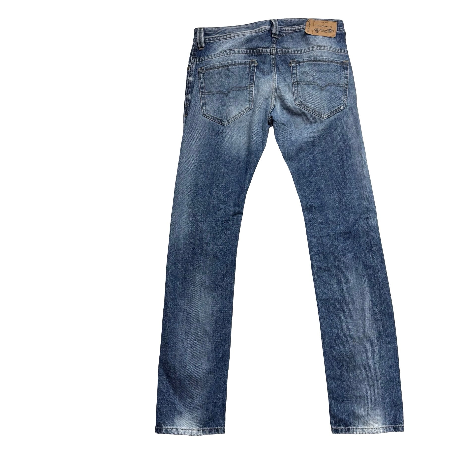 Diesel Thavar Jeans W30 L32 Mens Mid Blue Slim Skinny Fit Denim (E)