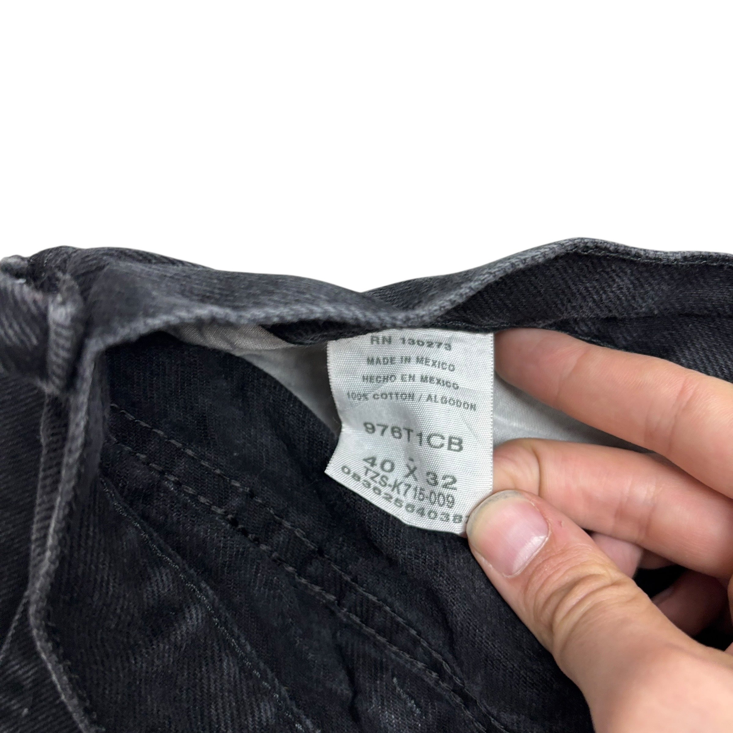 Wrangler Jeans W40 L32 Mens Black Relaxed Straight Fit Vintage Denim