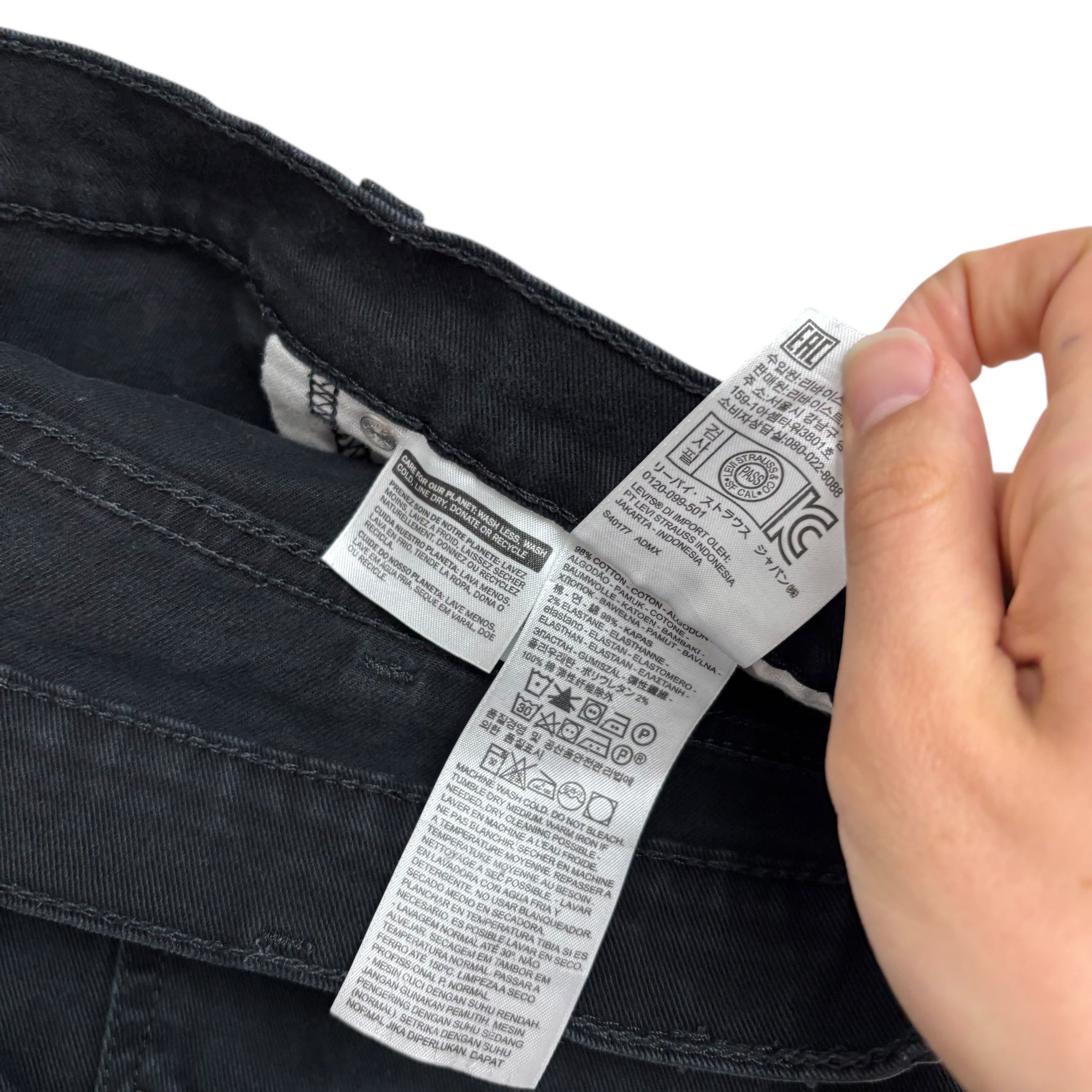 Levis 541 Jeans W42 L33 Mens Black Athletic Tapered Fit Stretch Denim