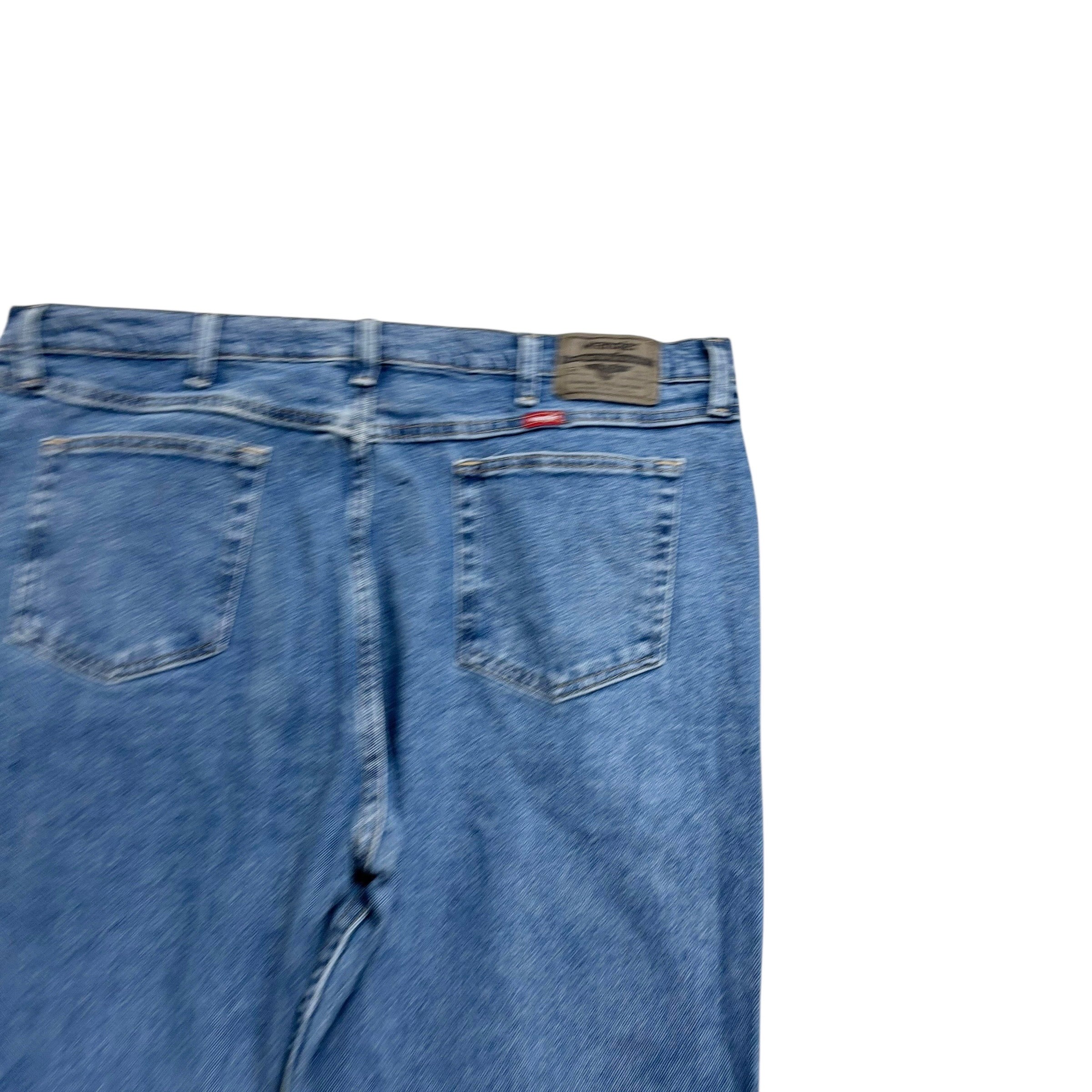 Wrangler Jeans W40 L30 Mens Mid Blue Regular Straight Fit Stretch Denim (E)