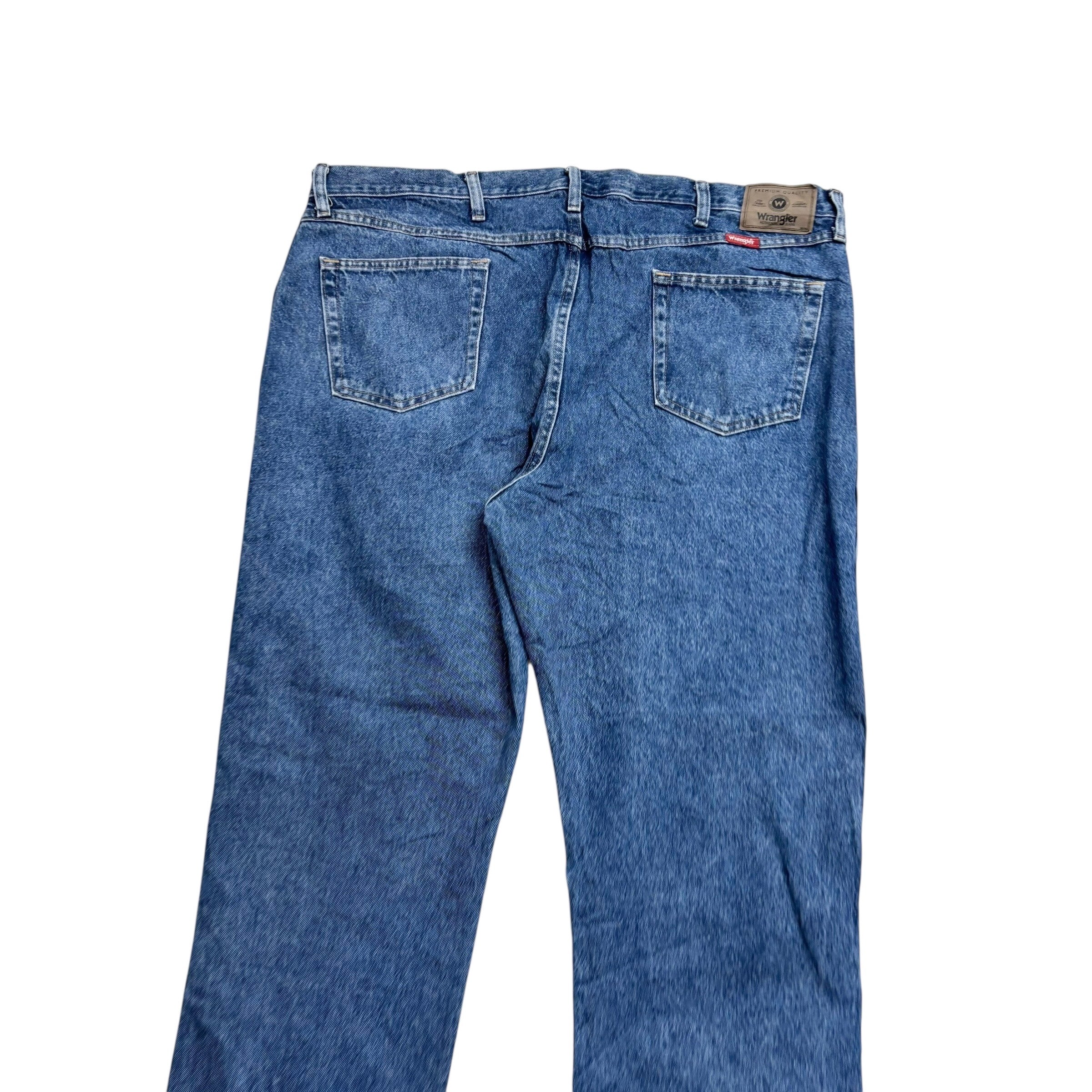 Wrangler Jeans W44 L32 Mens Mid Blue Regular Straight Fit Denim (E)