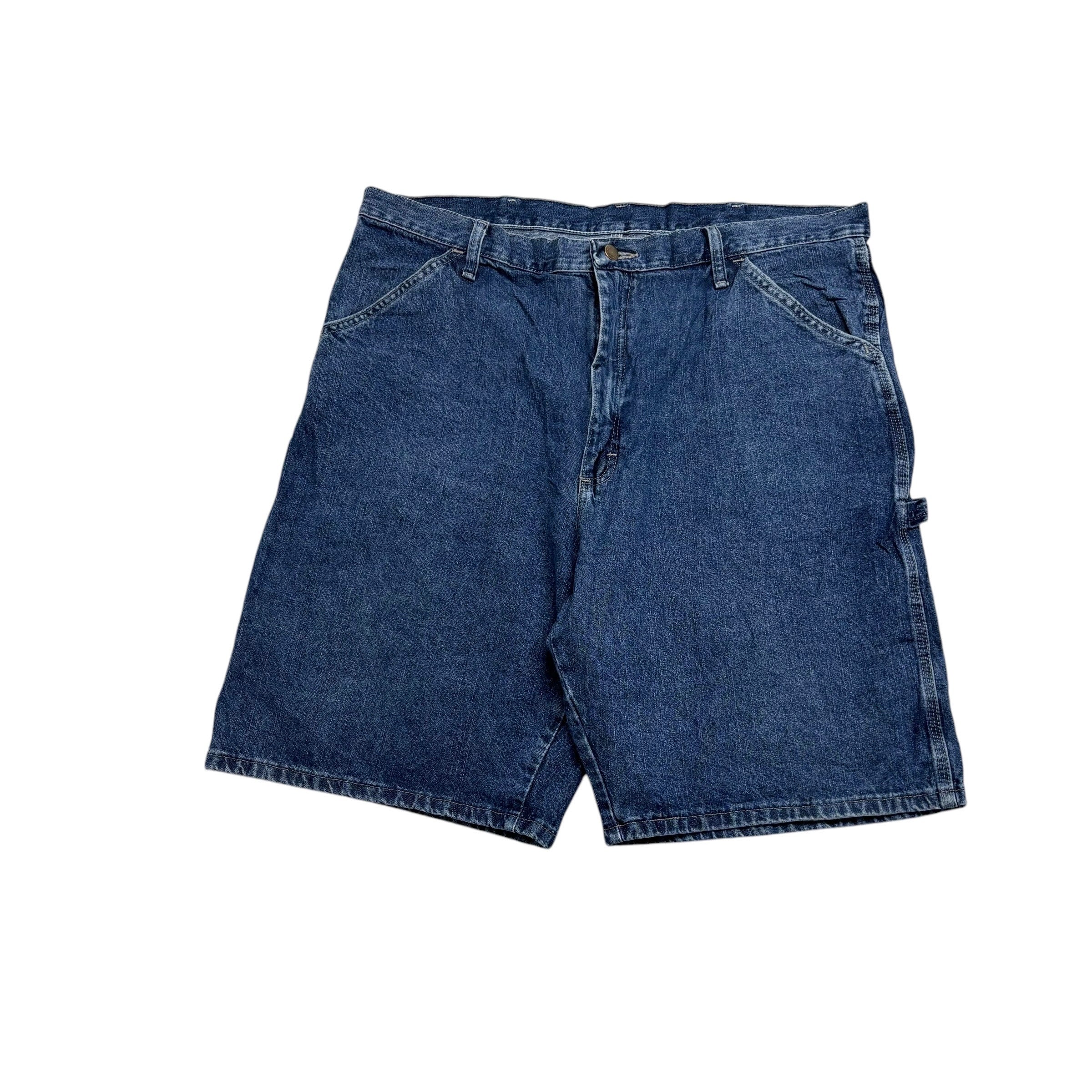 Wrangler Jorts W38 Mens Mid Blue Denim Shorts Baggy Relaxed Carpenter (E)