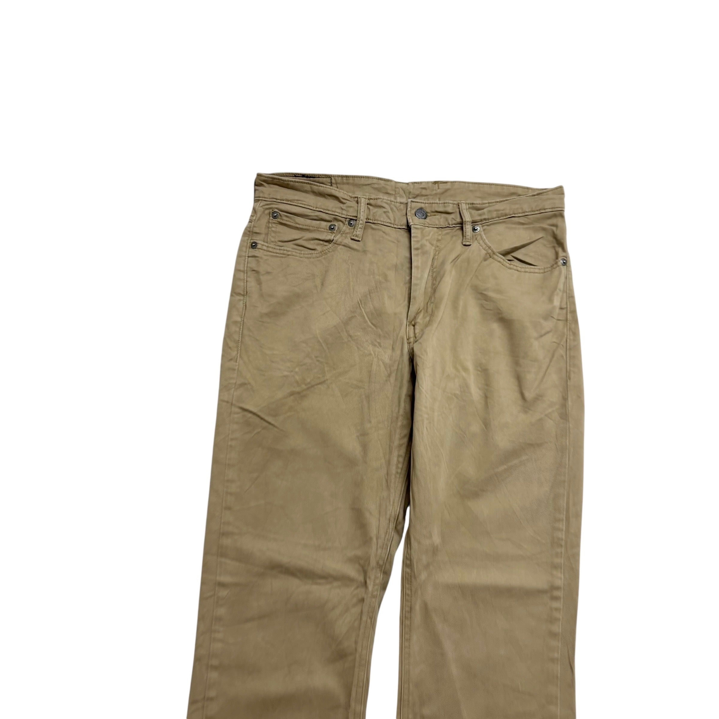Levis 511 Commuter Trousers W32 L30 Mens Beige Slim Fit Stretch Pants (E)