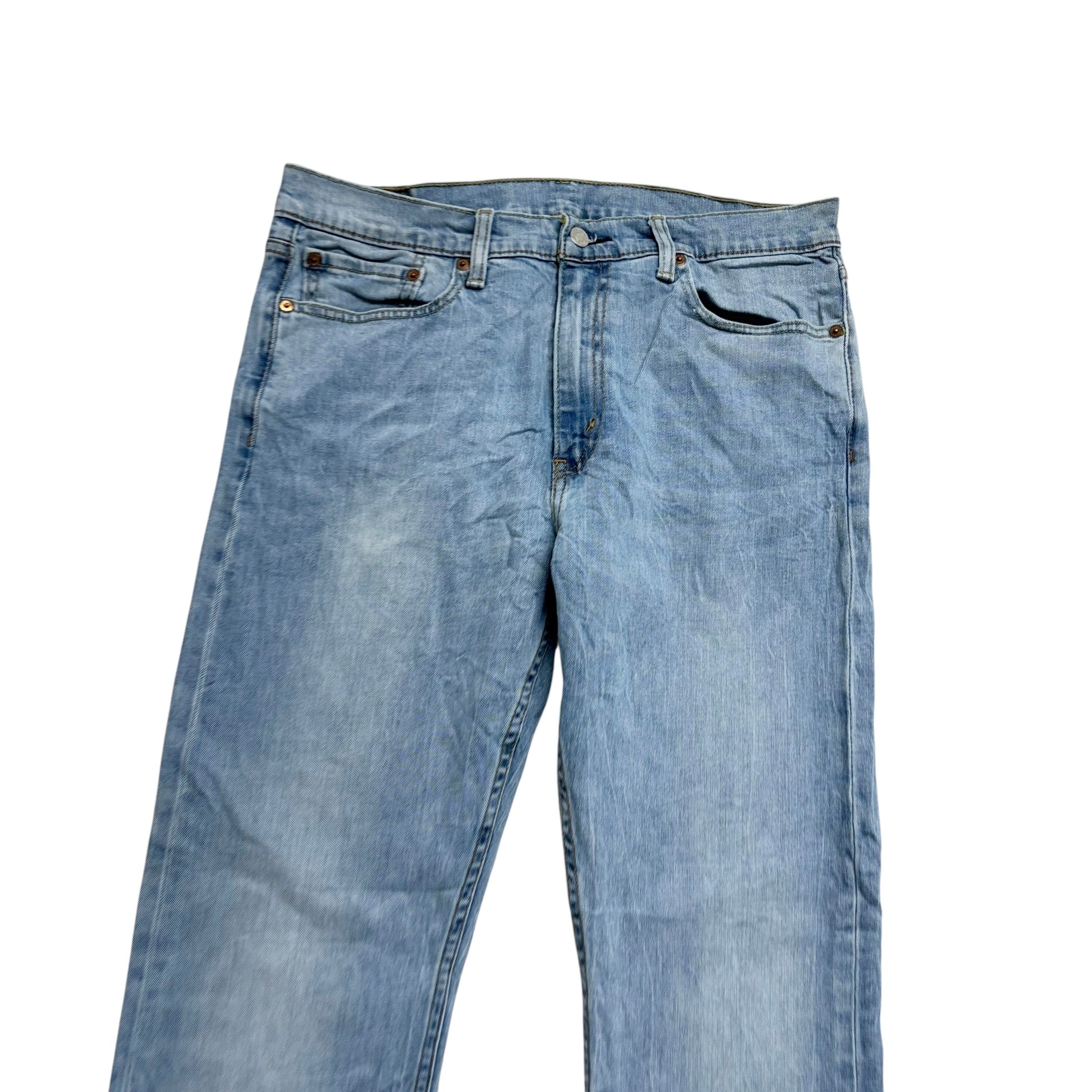 Levis 513 Jeans W34 L32 Mens Light Blue Slim Straight Fit Stretch Denim