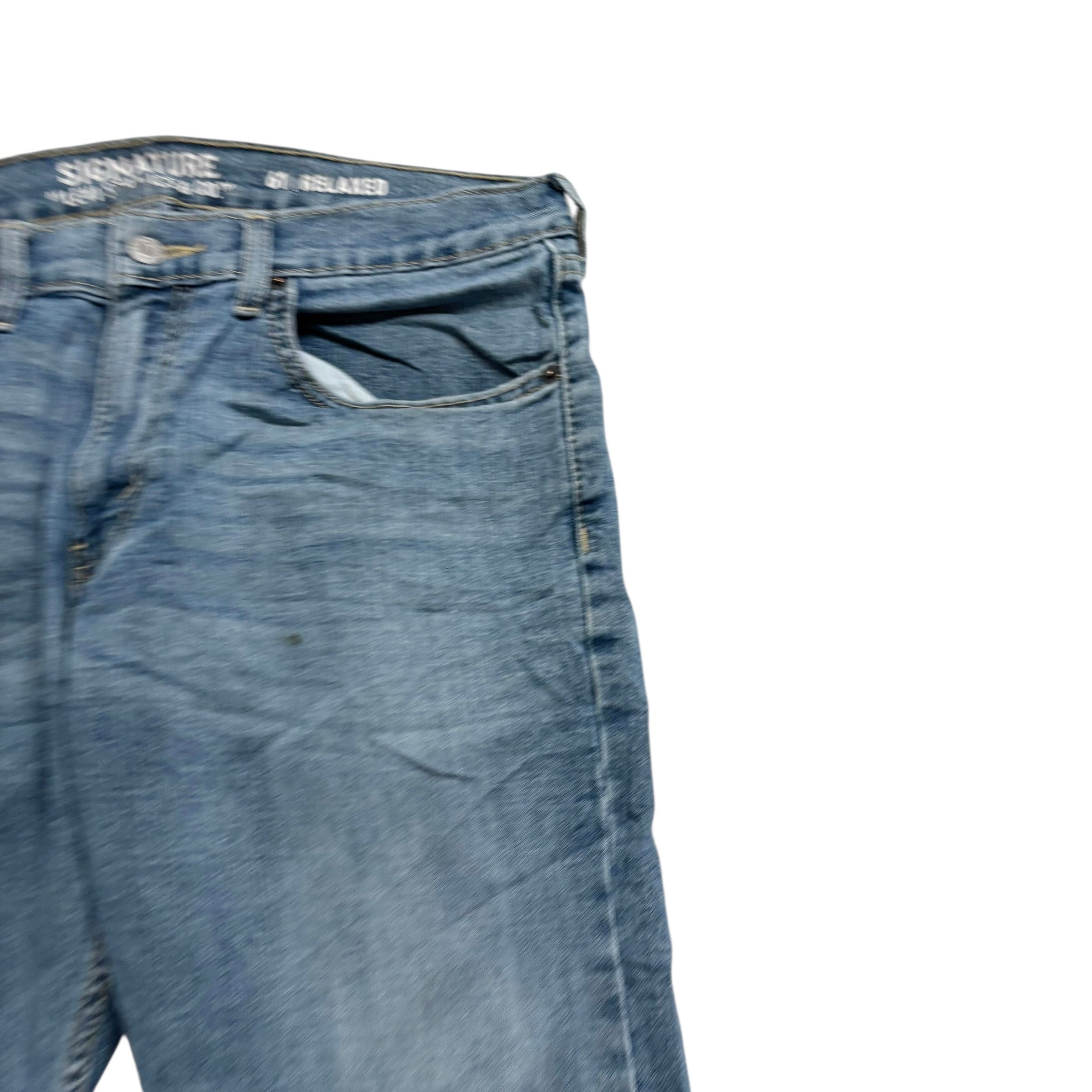 Levis Signature Jeans W32 L30 Mens Mid Blue Relaxed Straight Stretch Denim