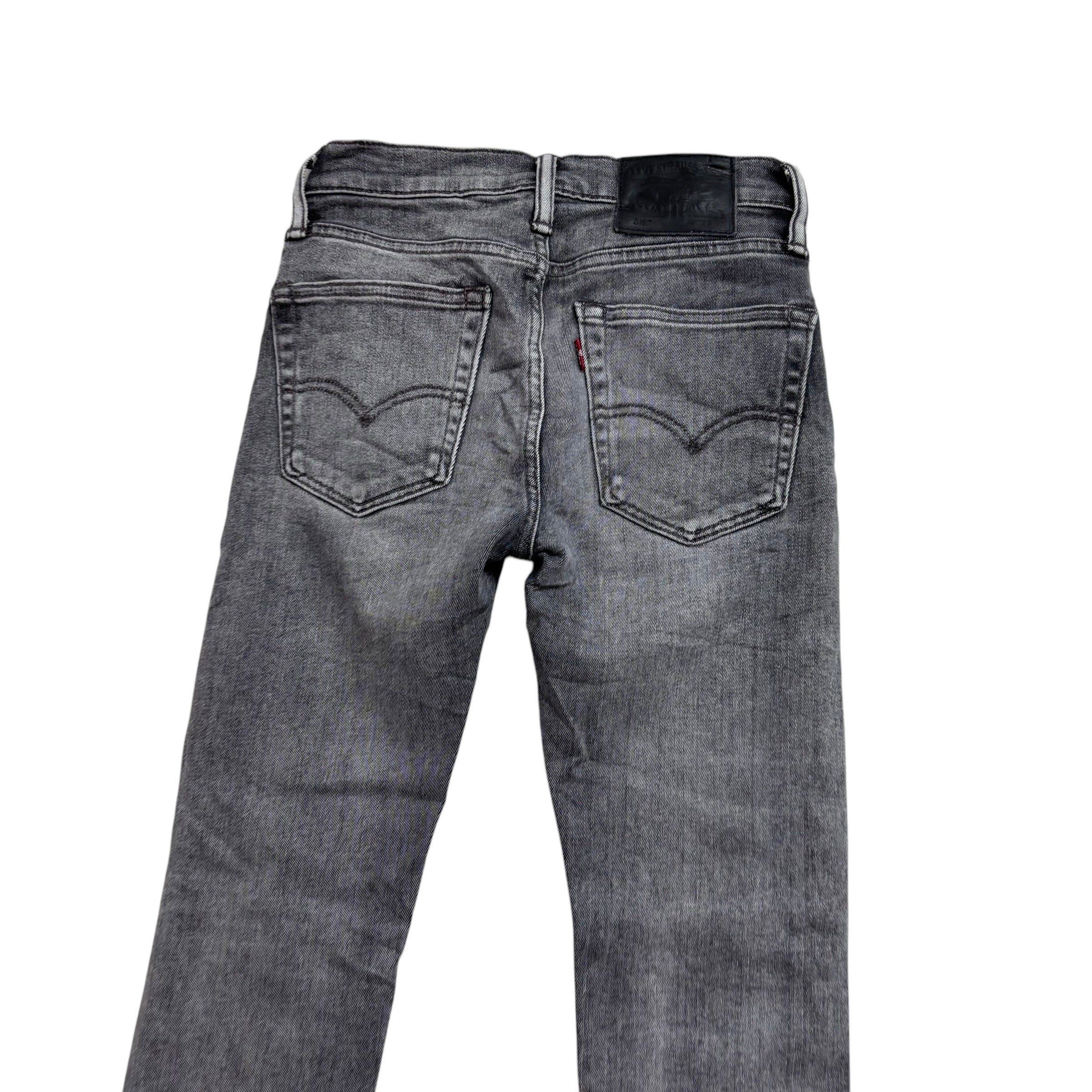 Levis 519 Jeans W26 L32 Mens Grey Super Skinny Fit Stretch Denim (E)
