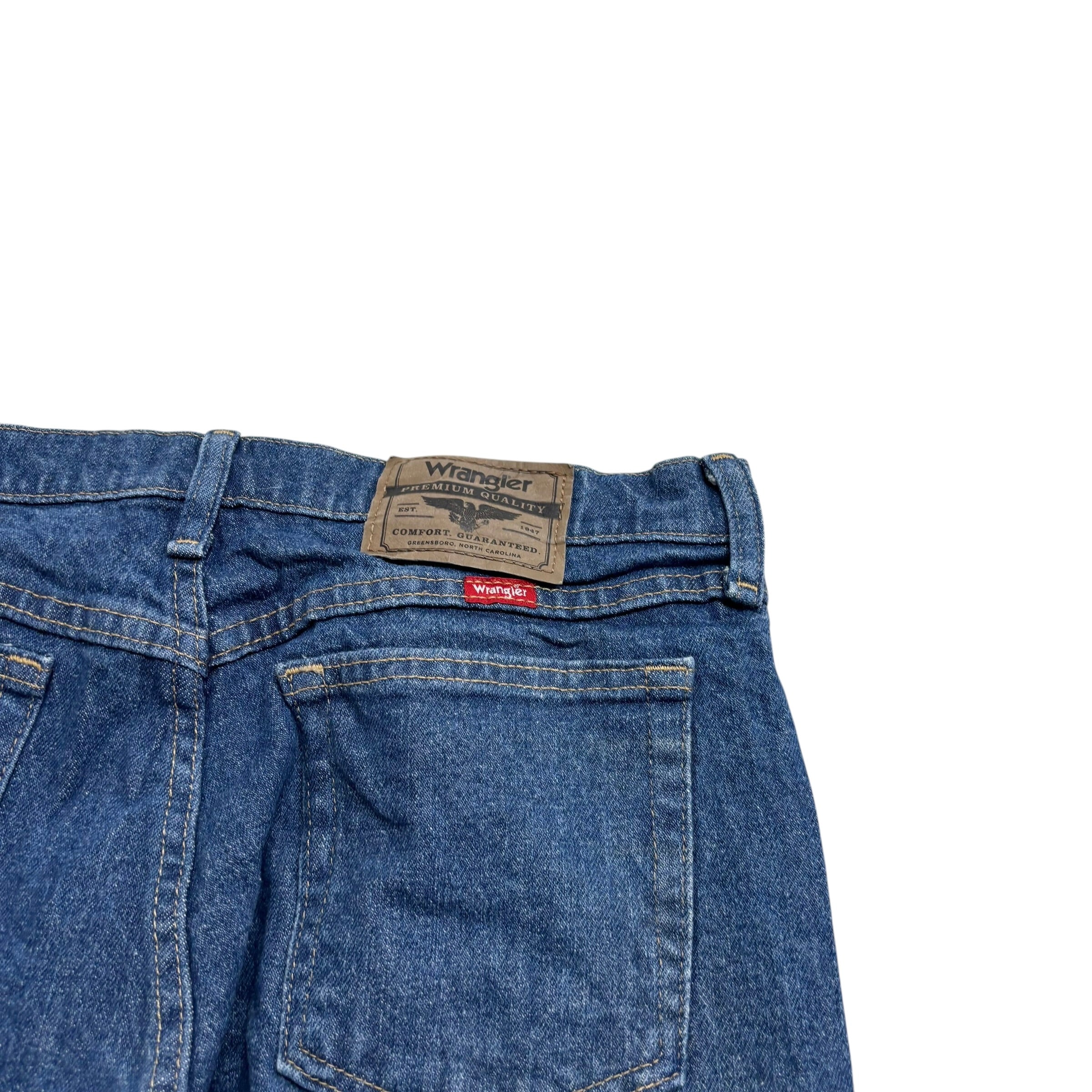 Wrangler Jeans W30 L32 Mens Mid Blue Relaxed Straight Fit Stretch Denim (E)