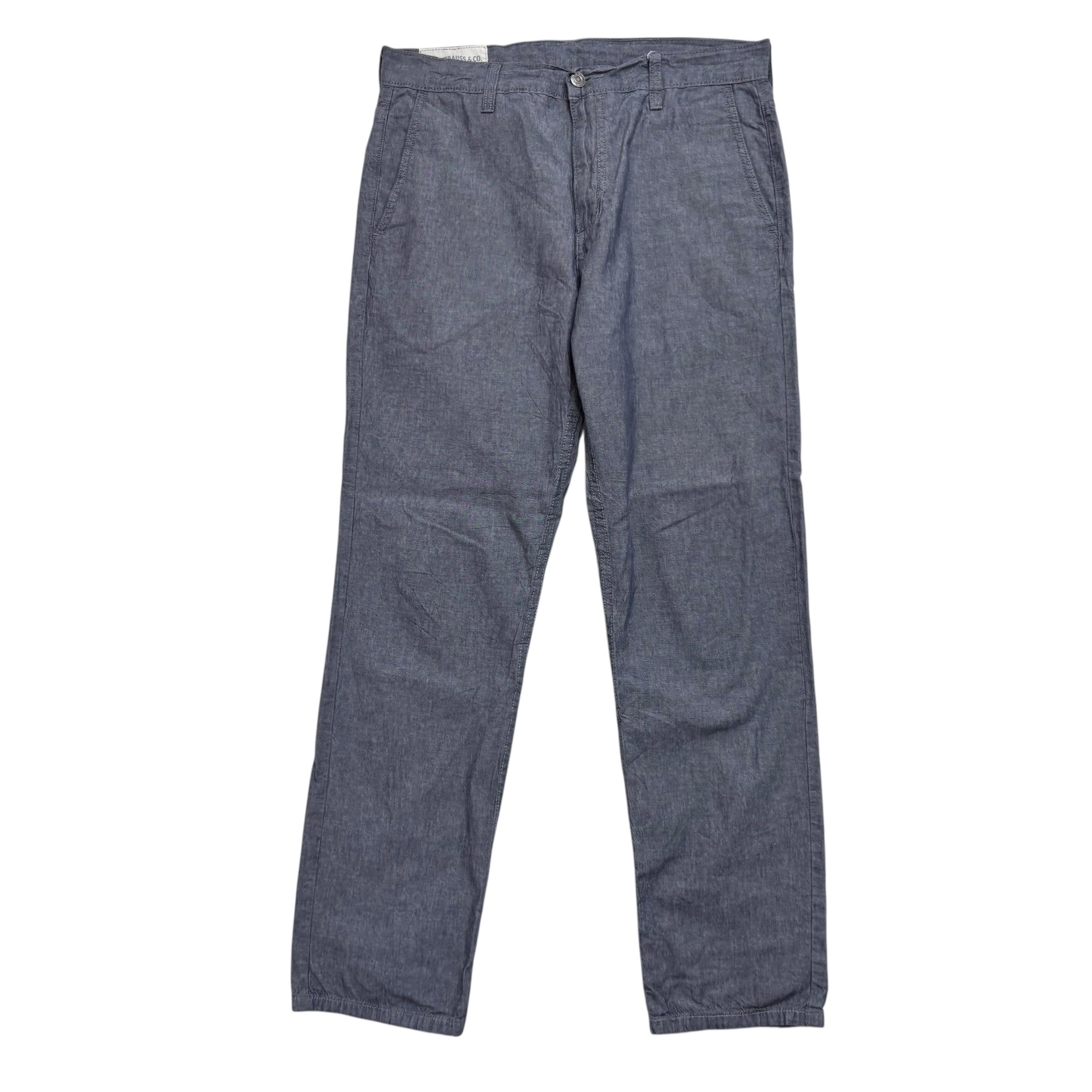 Levis Trousers W32 L30 Mens Grey Regular Tapered Fit Pants (E)