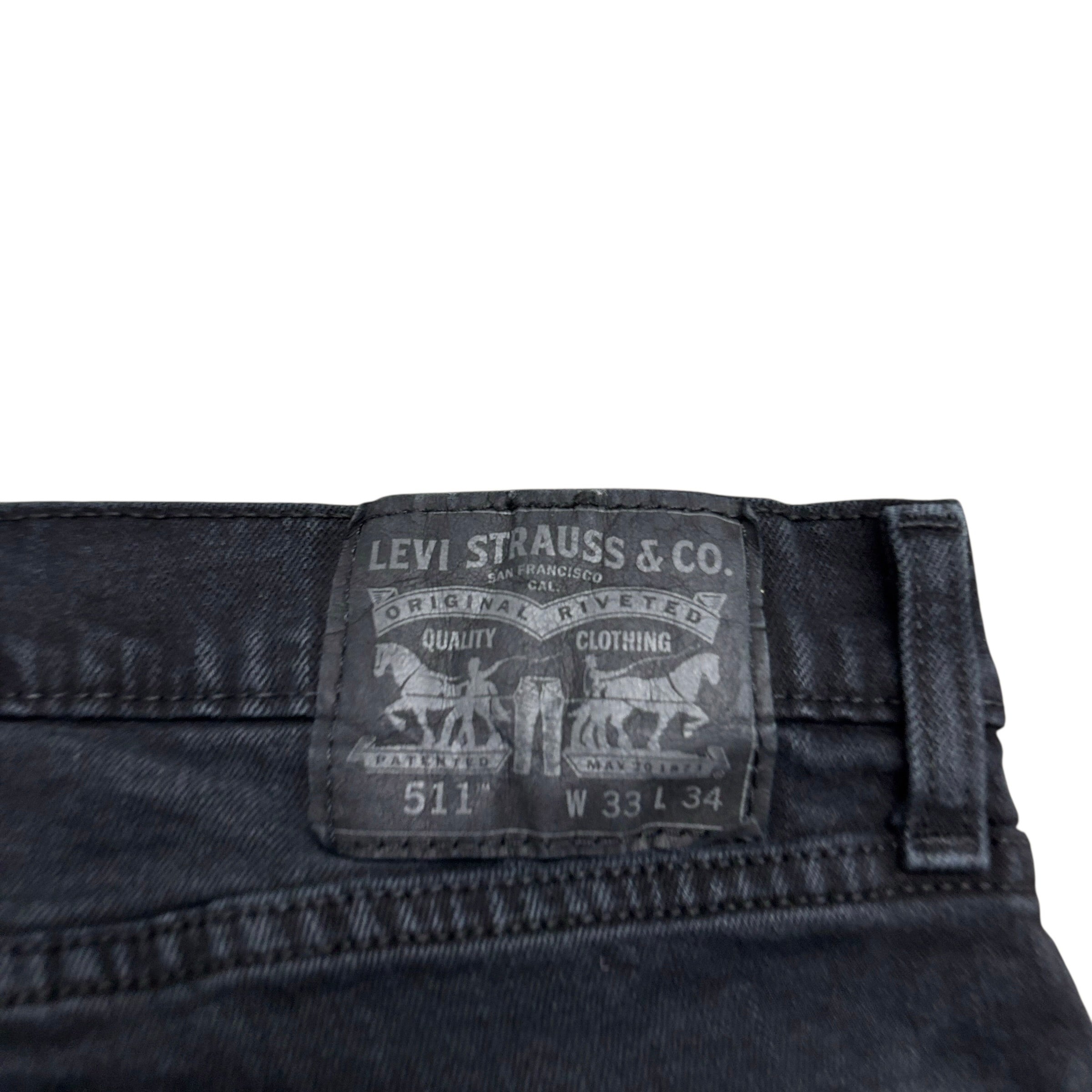 Levis 511 Jeans W32 L34 Mens Black Slim Fit Stretch Denim