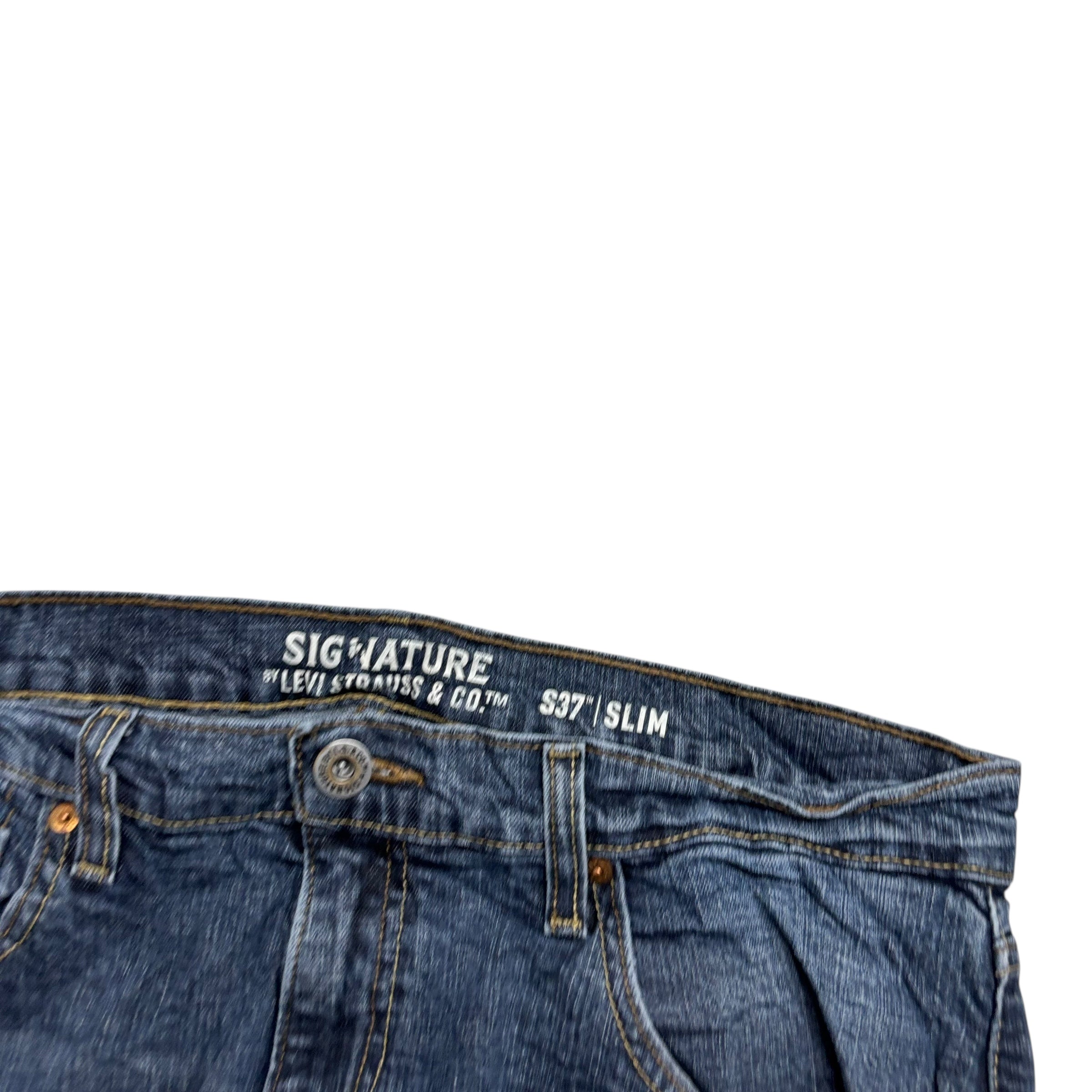 Levis Signature Jeans W36 L32 Mens Dark Blue Slim Fit Stretch Denim (E)