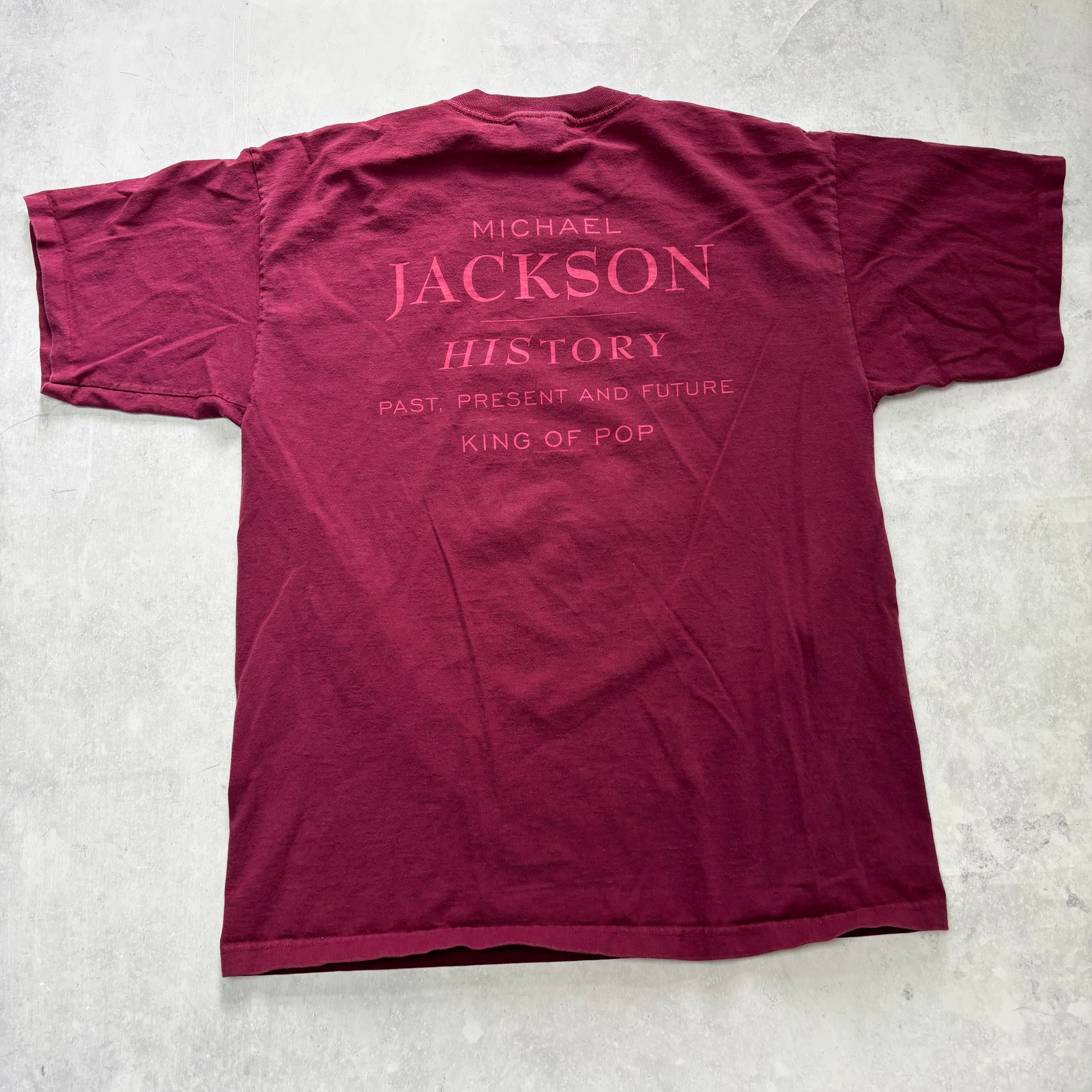 Vintage Michael Jackson T Shirt Mens XL Burgundy Single Stitch Music 90s (E)