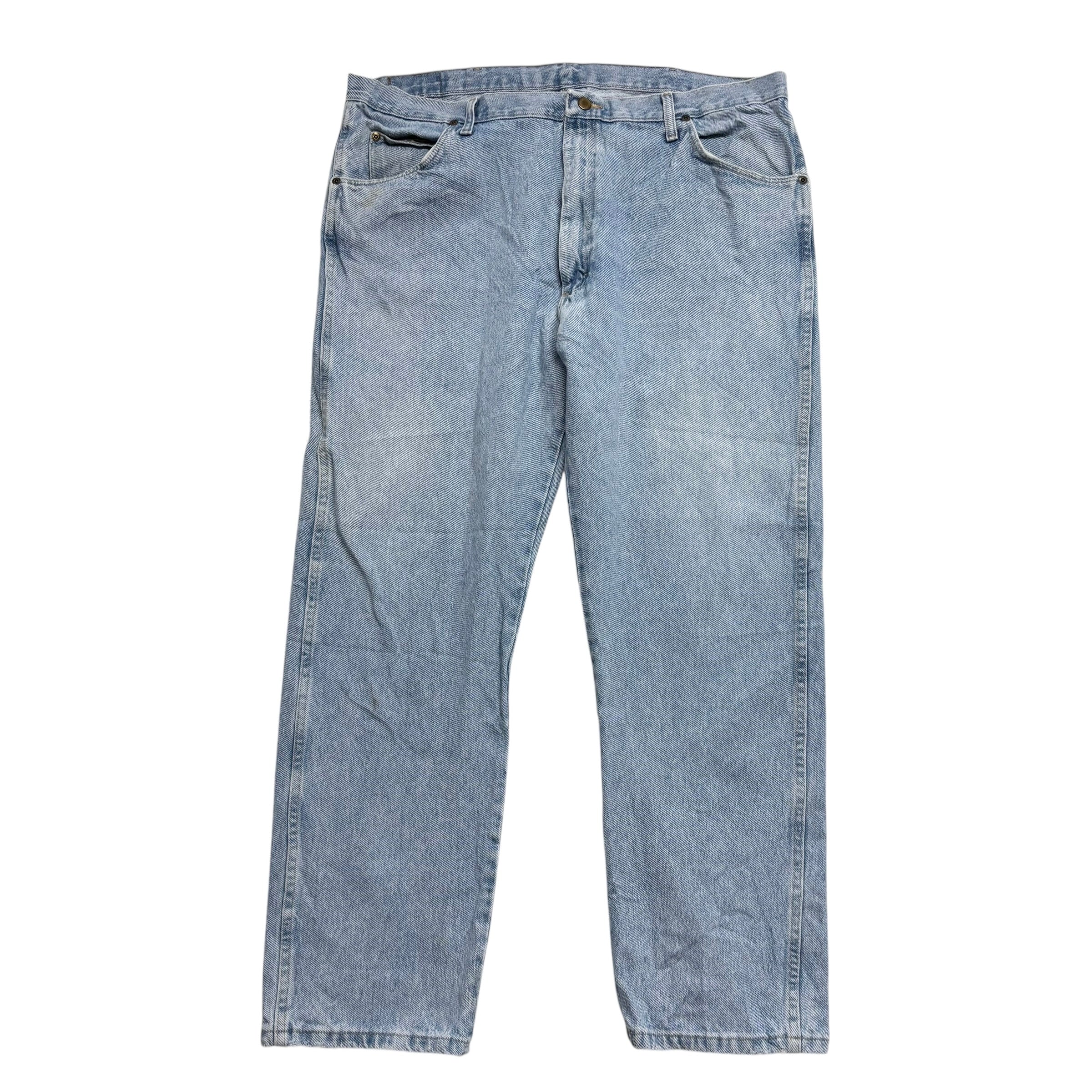 Wrangler Jeans W42 L30 Mens Light Blue Regular Straight Fit Vintage Denim
