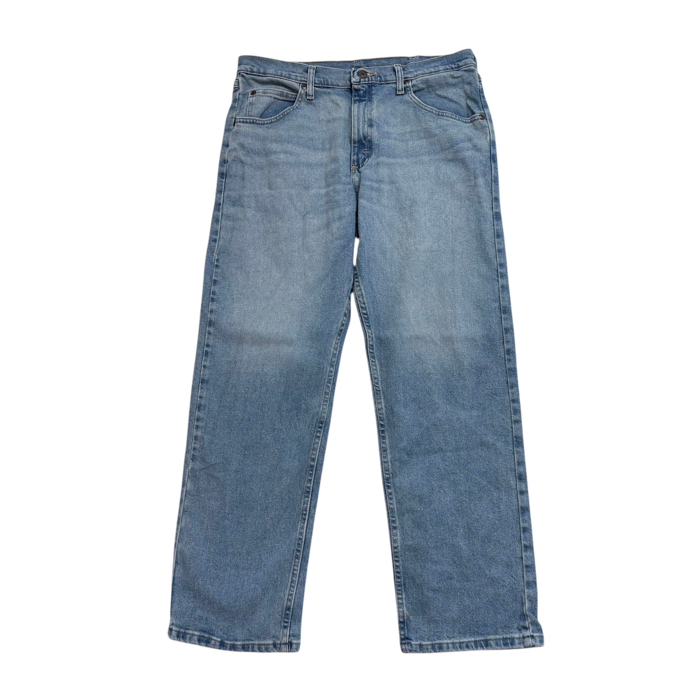 Wrangler Jeans W34 L30 Mens Light Blue Relaxed Straight Fit Stretch Denim (E)