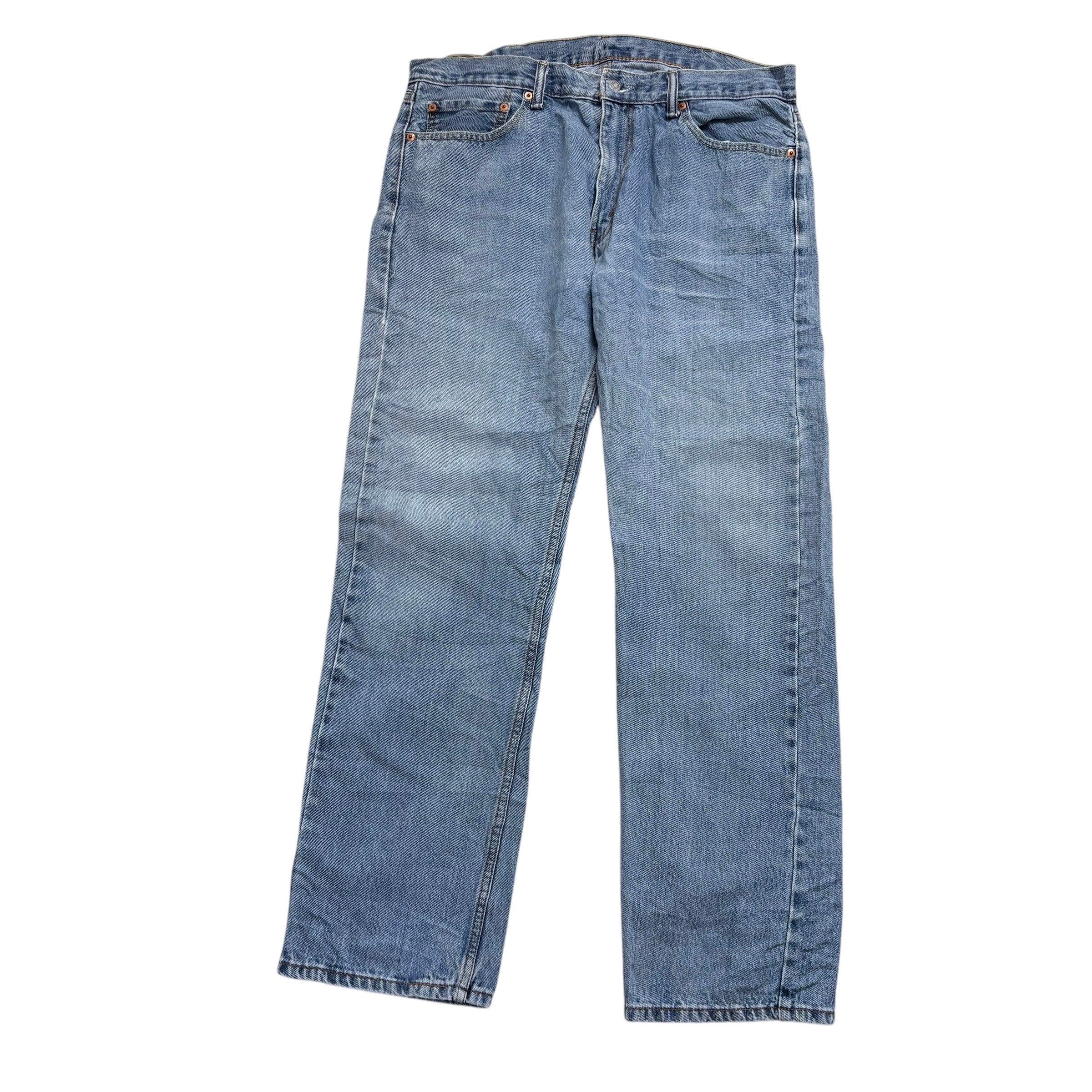 Levis 505 Jeans W38 L34 Mens Light Blue Regular Straight Fit Denim (F)