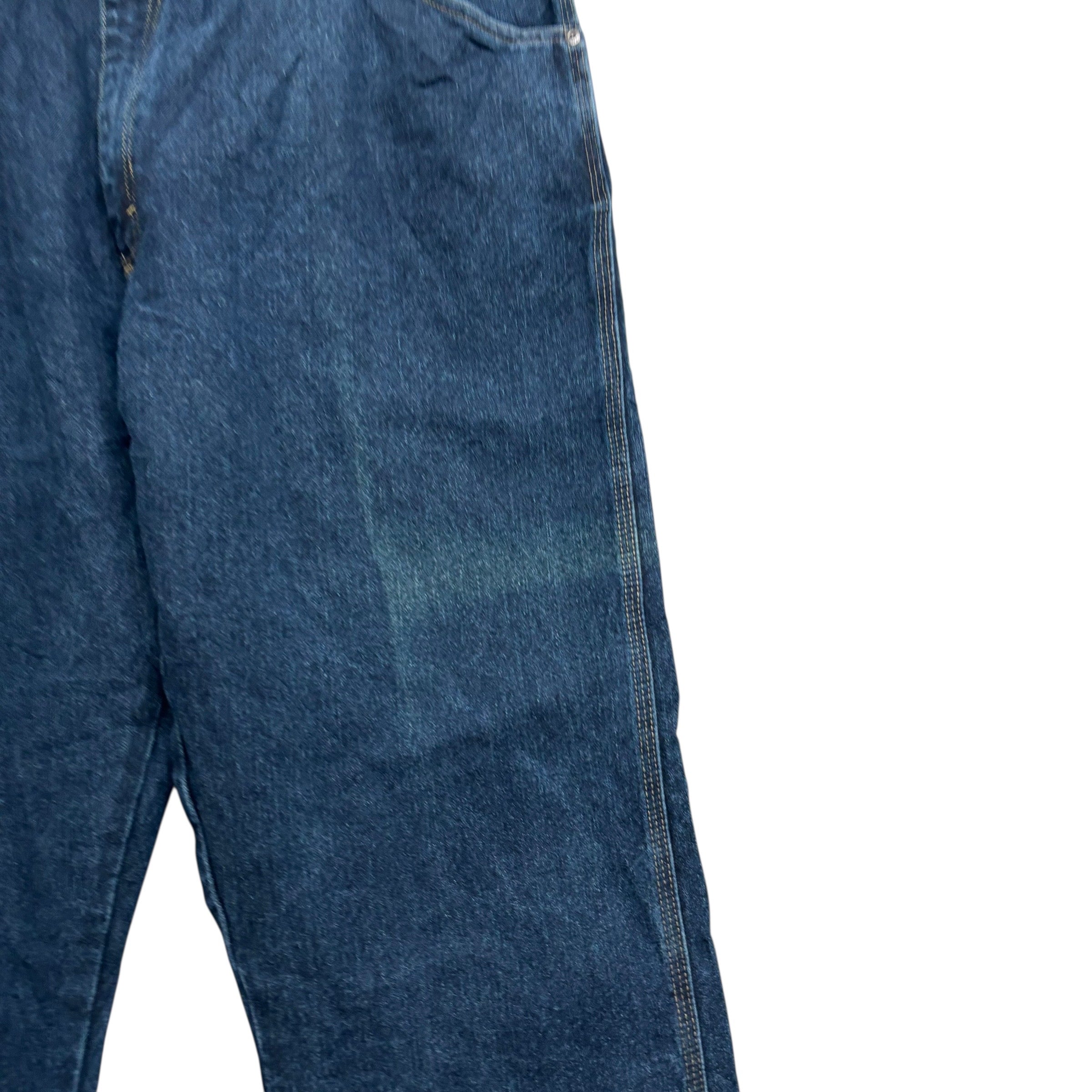 Wrangler Jeans W42 L28 Mens Dark Blue Relaxed Straight Fit Stretch Denim