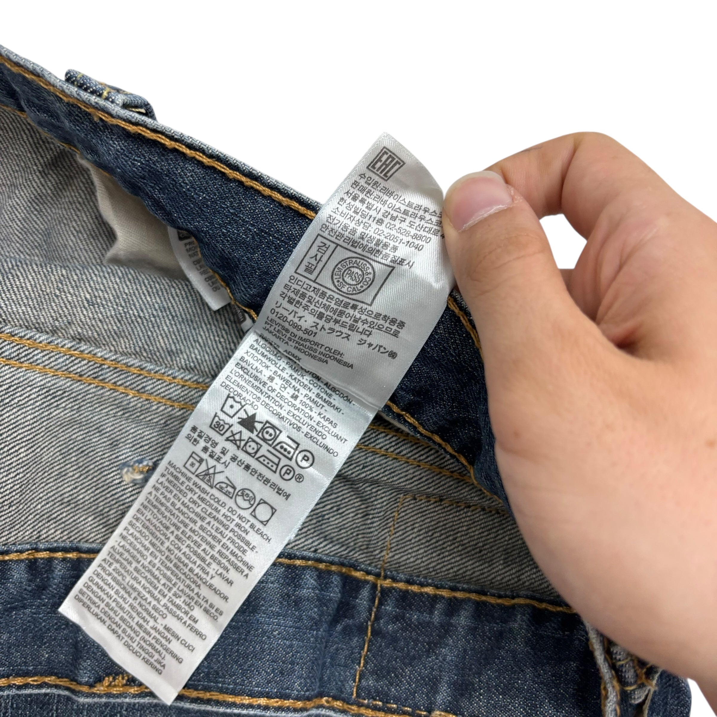 Levis 559 Jeans W50 L30 Mens Dark Blue Baggy Relaxed Straight Fit Denim (E)