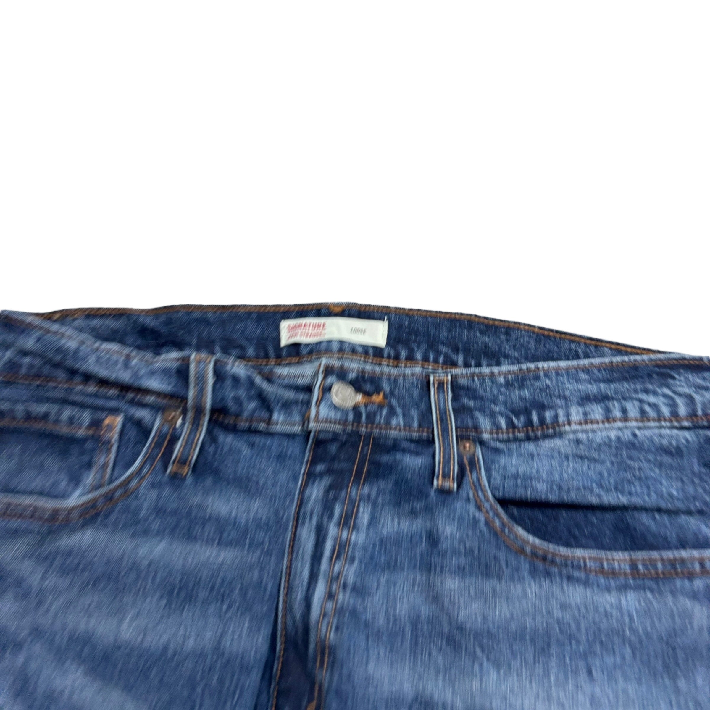 Levis Signature Jeans W36 L30 Mens Dark Blue Relaxed Baggy Fit Stretch Denim (E)