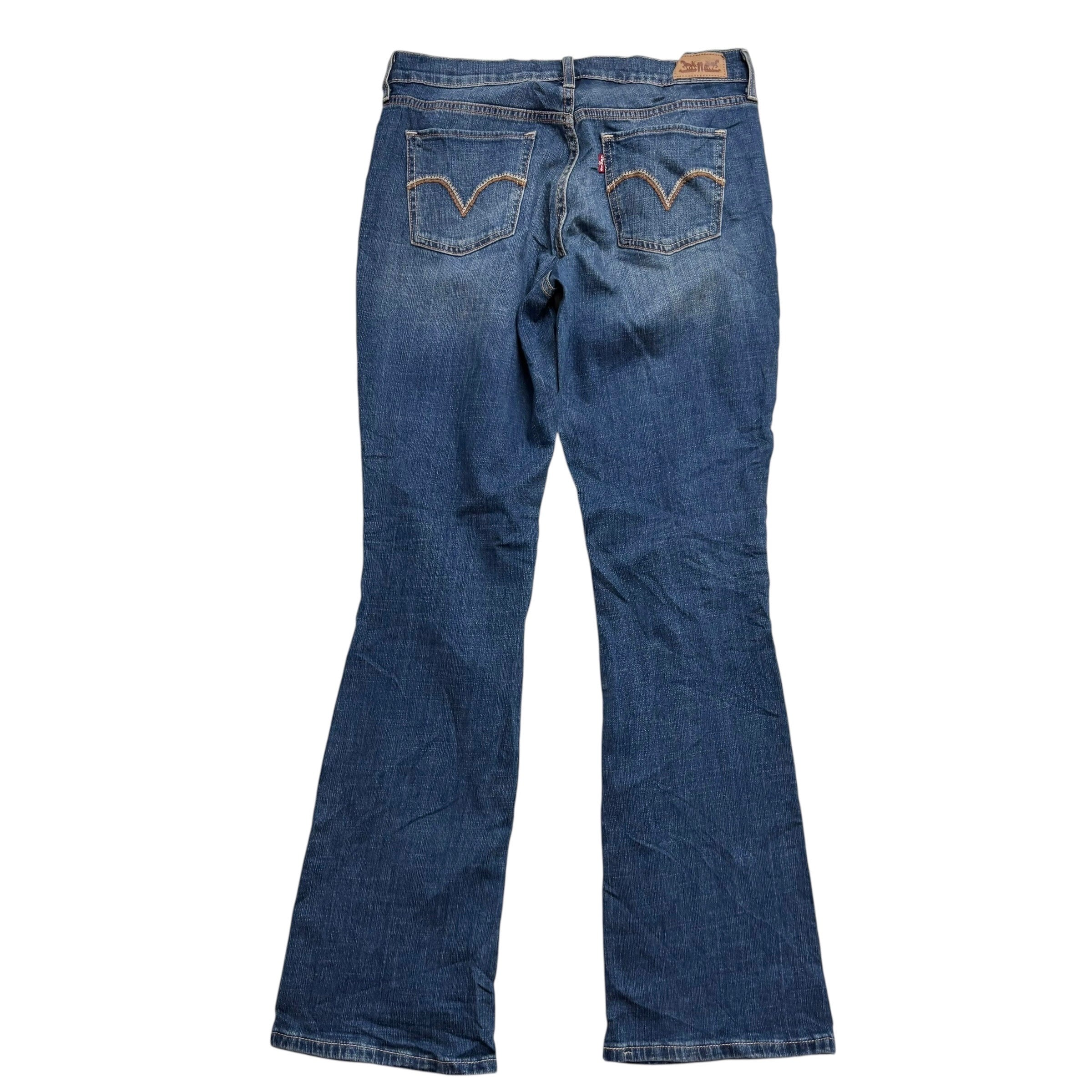 Levis 515 Jeans W29 L32 Womens Regular Bootcut Mid Blue Stretch Denim (E)