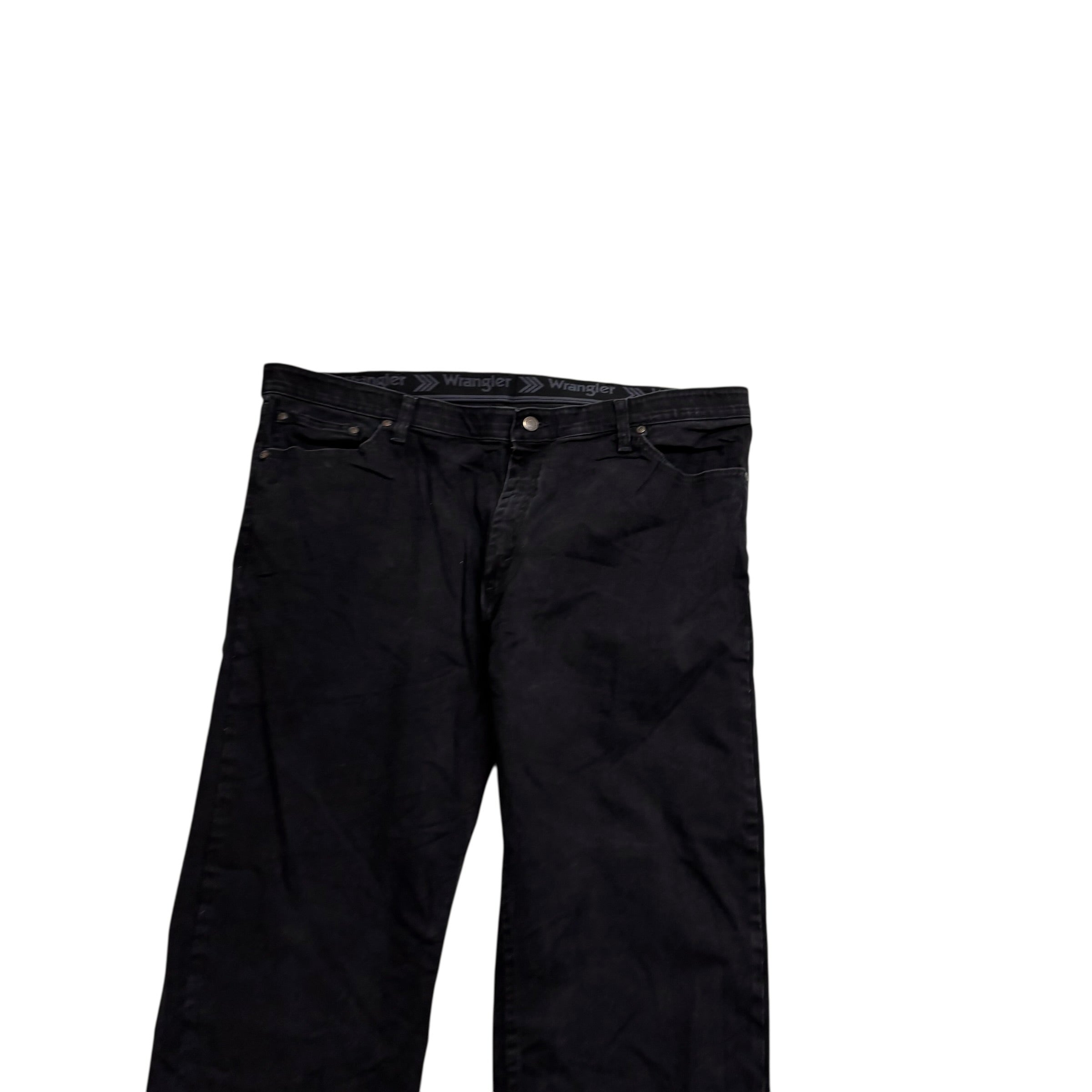 Wrangler Jeans W42 L30 Mens Black Relaxed Straight Fit Stretch Denim